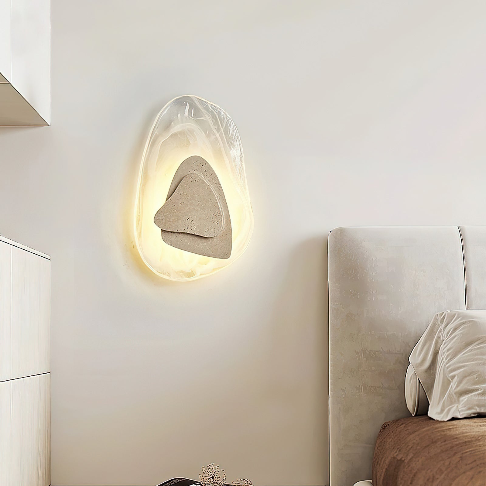 Zenorarae Individual Creativity Glass Travertine Wall Lamp - Letslighting