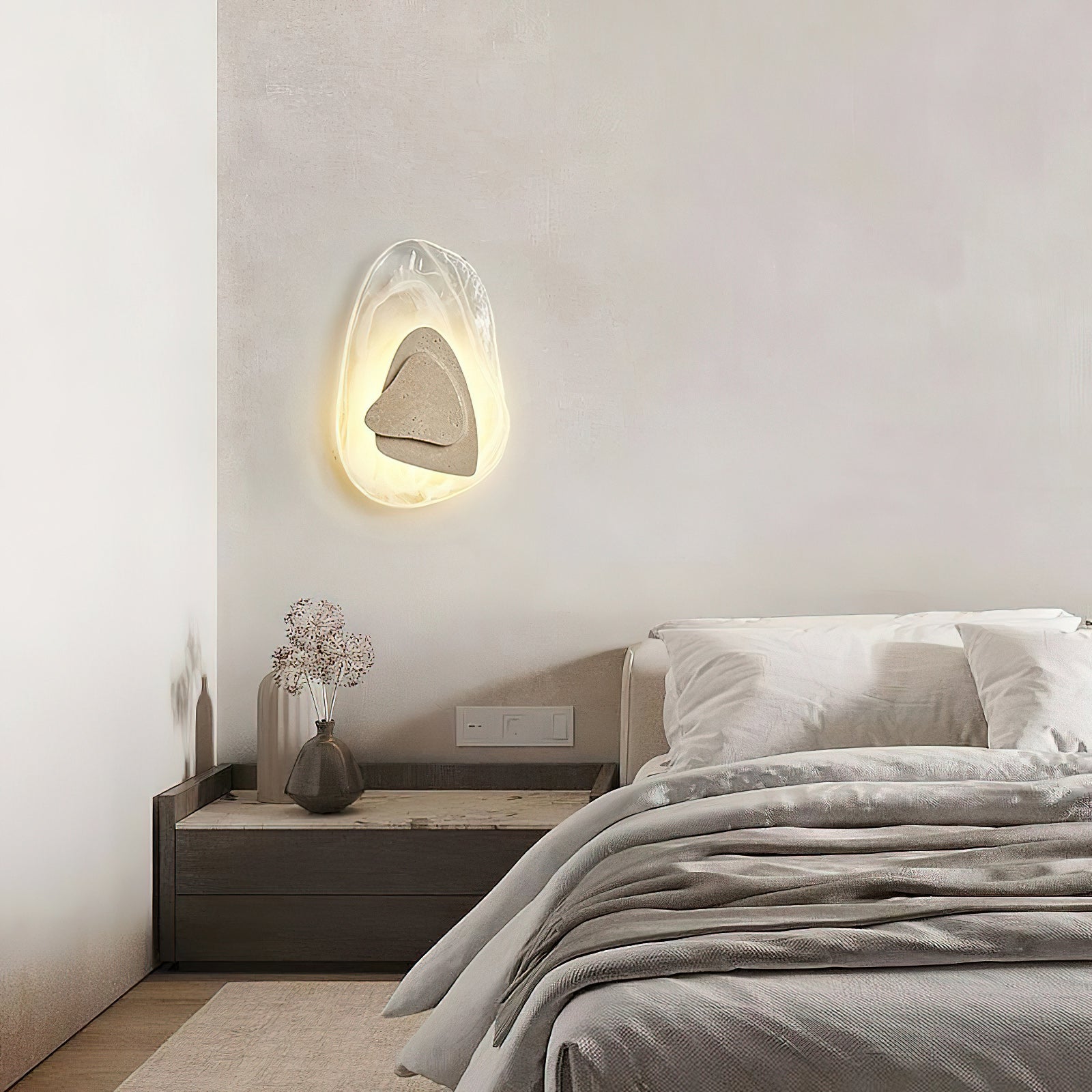 Zenorarae Individual Creativity Glass Travertine Wall Lamp - Letslighting