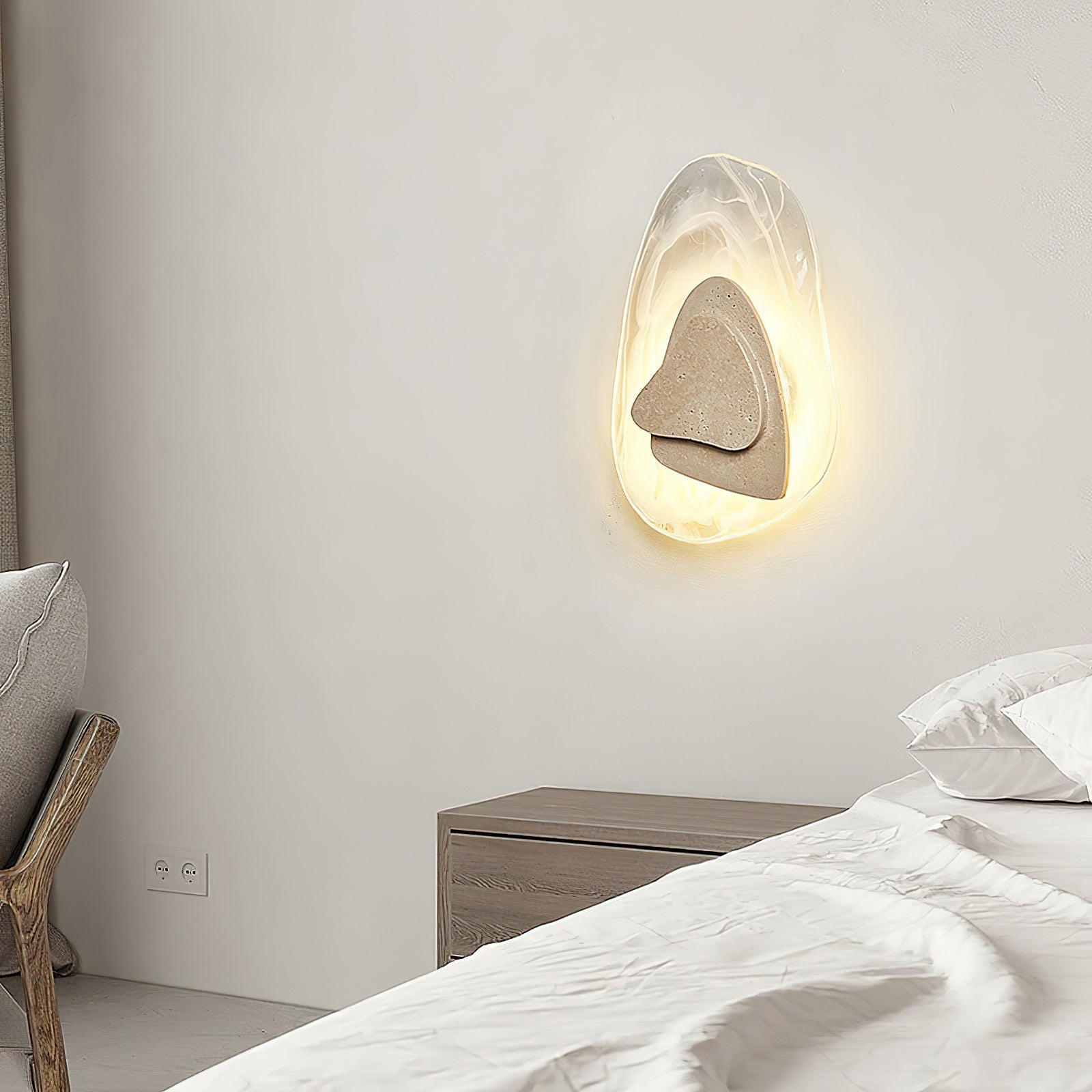 Zenorarae Individual Creativity Glass Travertine Wall Lamp - Letslighting