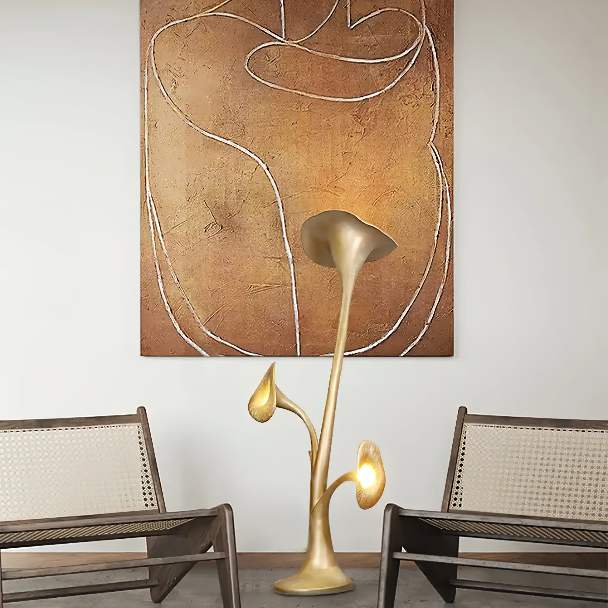 Esole Floral Brass Floor Lamp - Blowlighting