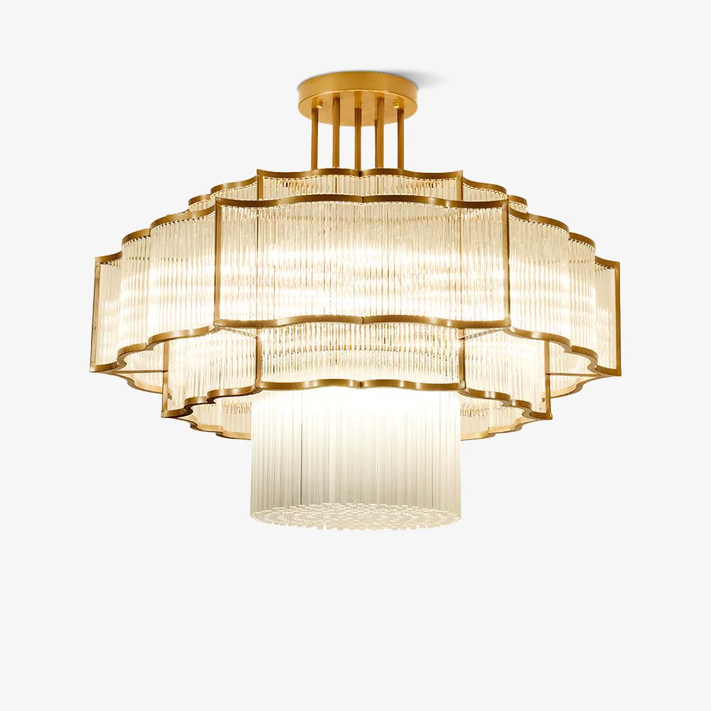Lustra Chandelier Gold Black Glass - Letslighting
