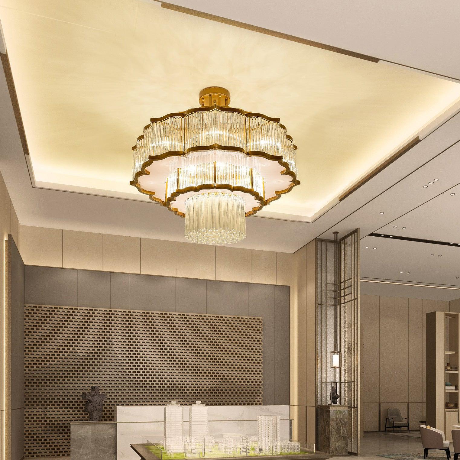 Lustra Chandelier Gold Black Glass - Letslighting