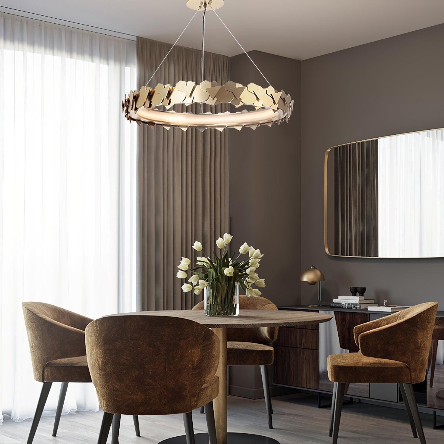 Philomenos Modern Minimalist Halo Chandelier - Letslighting