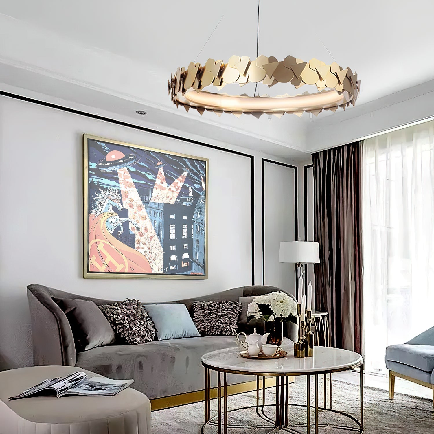Philomenos Modern Minimalist Halo Chandelier - Letslighting