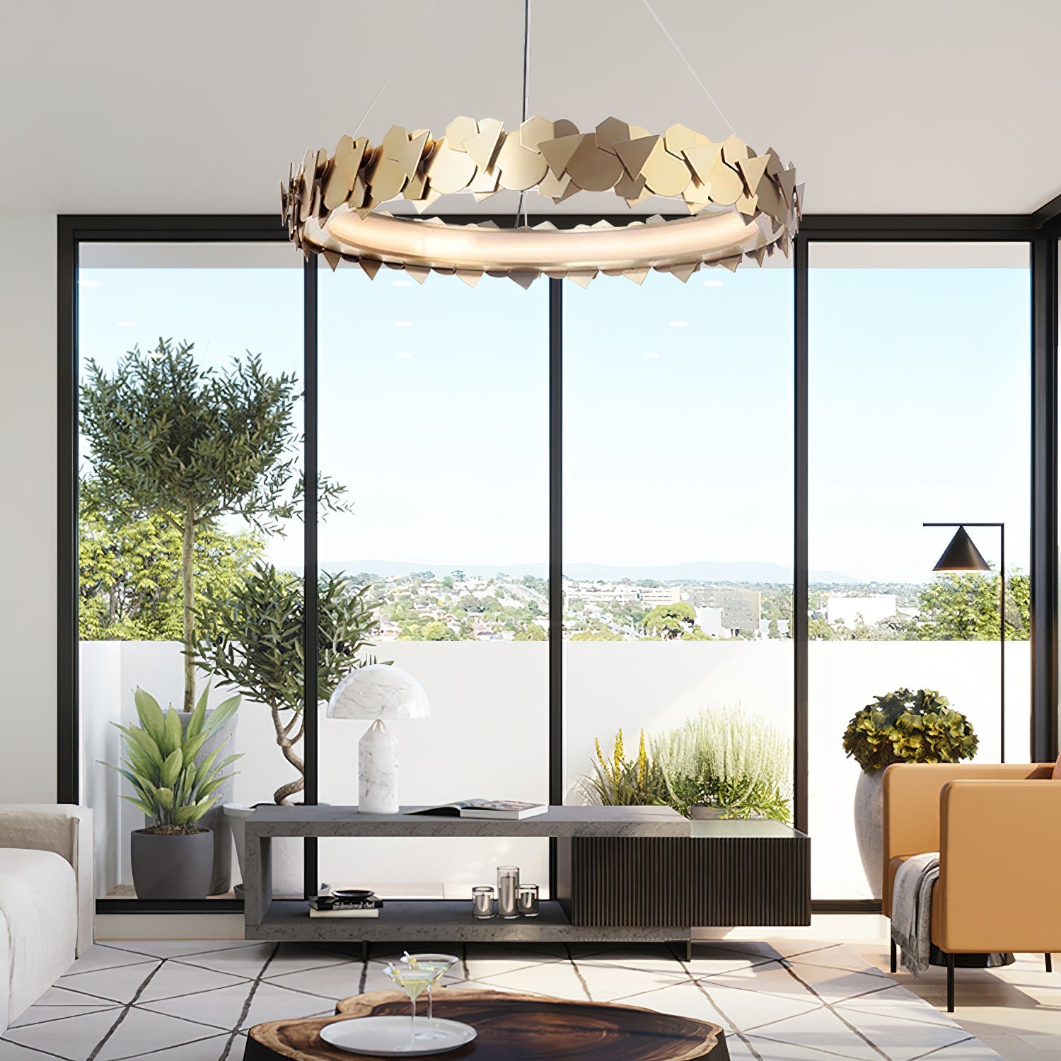 Philomenos Modern Minimalist Halo Chandelier - Letslighting