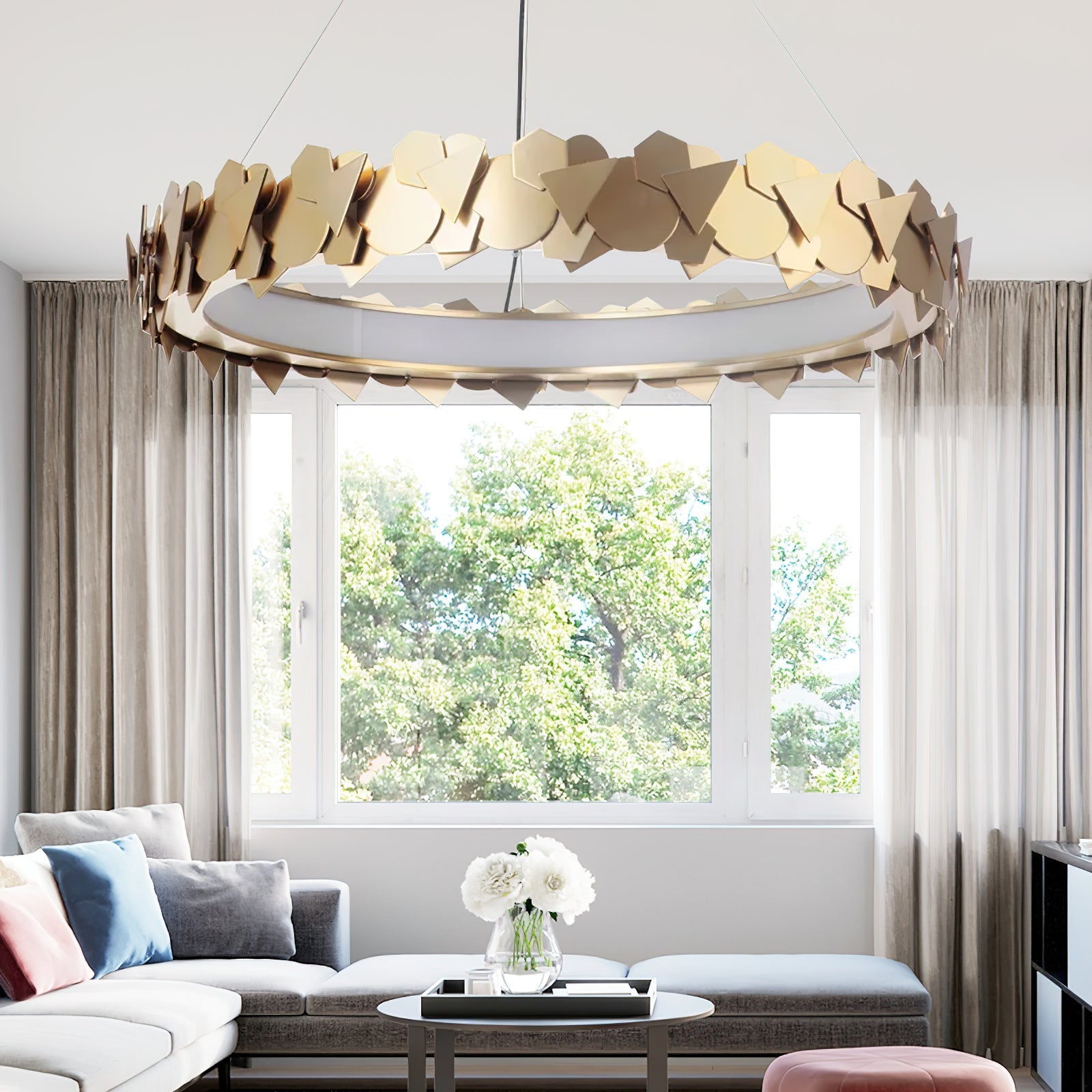 Philomenos Modern Minimalist Halo Chandelier - Letslighting