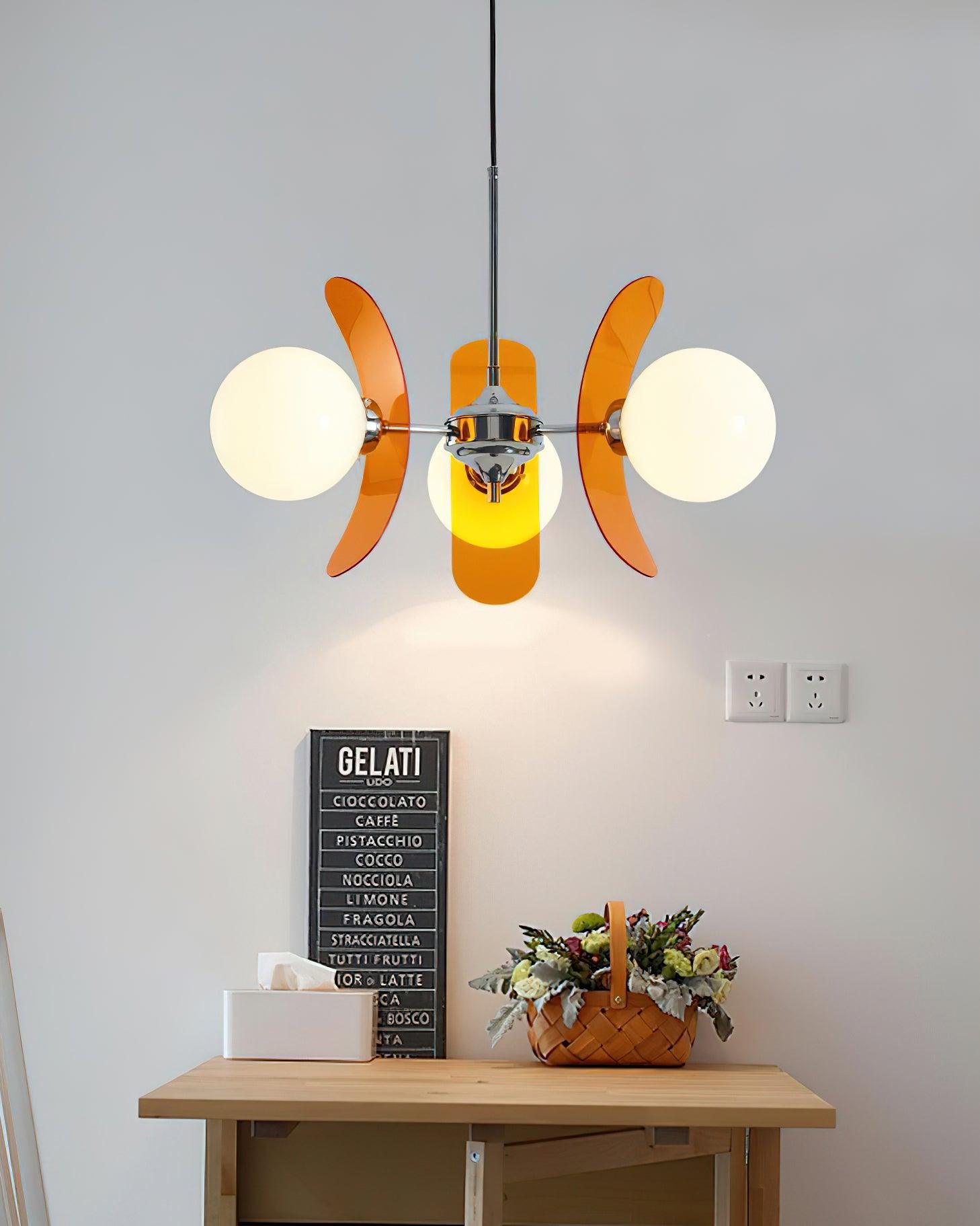 Lustra Chandelier Phosphorescent Glass Lampshade - Letslighting