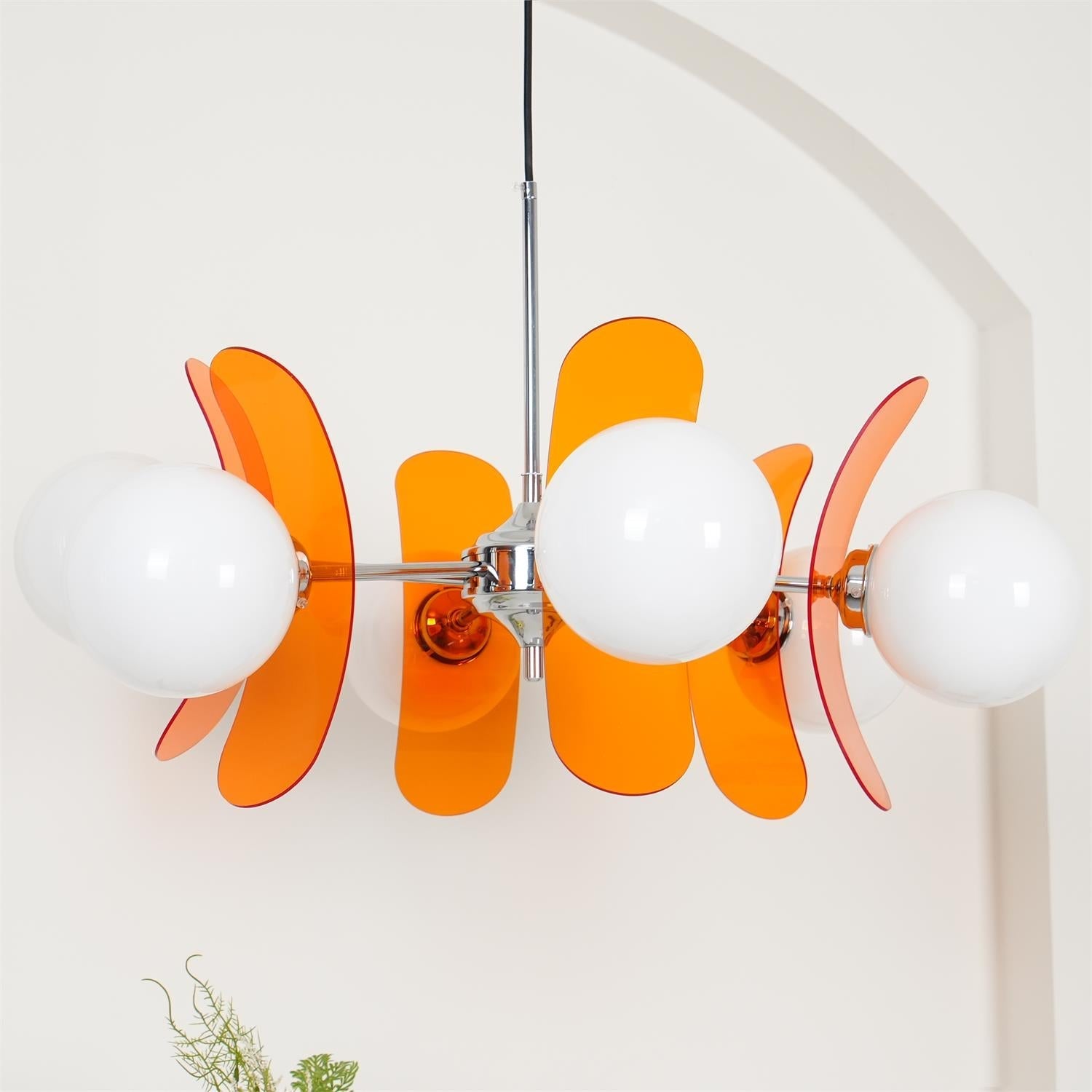 Lustra Chandelier Phosphorescent Glass Lampshade - Letslighting
