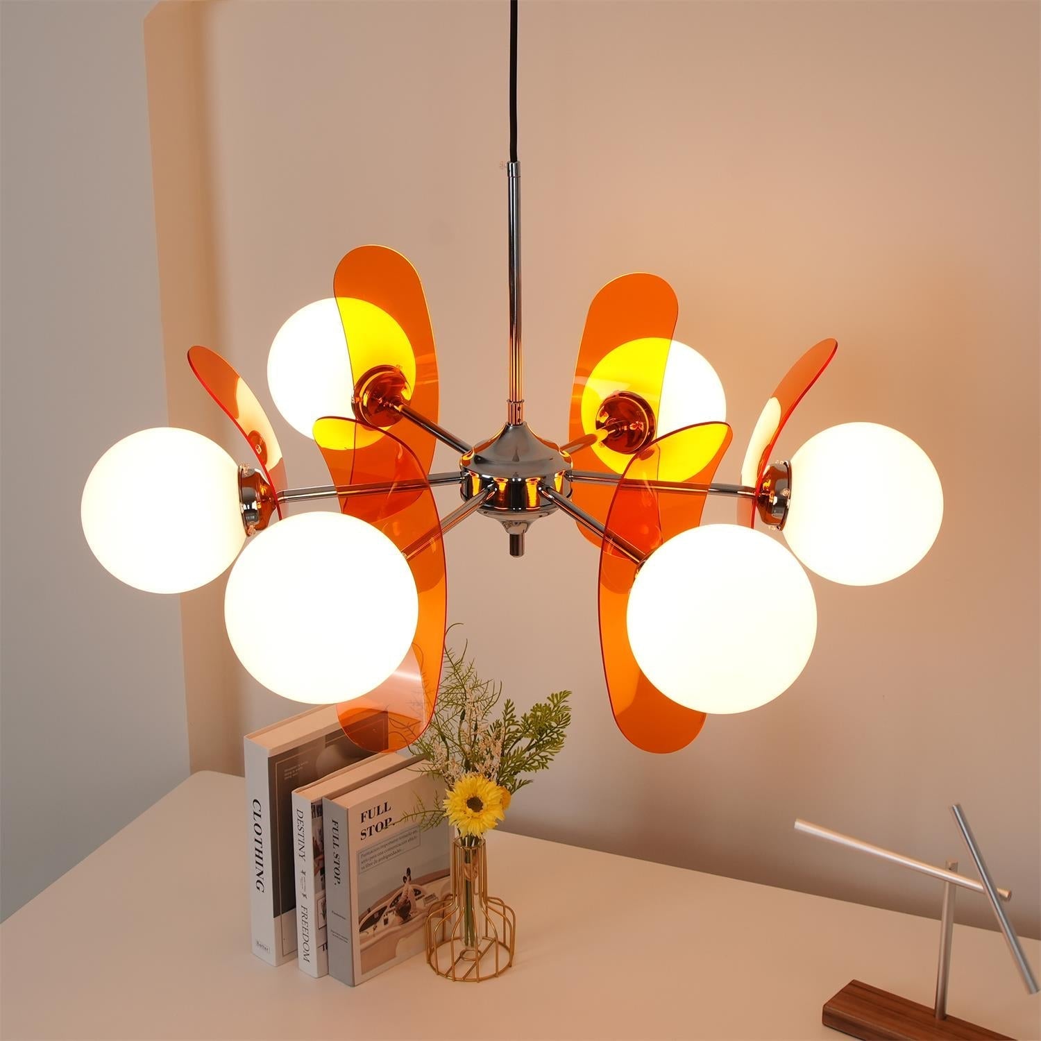 Lustra Chandelier Phosphorescent Glass Lampshade - Letslighting
