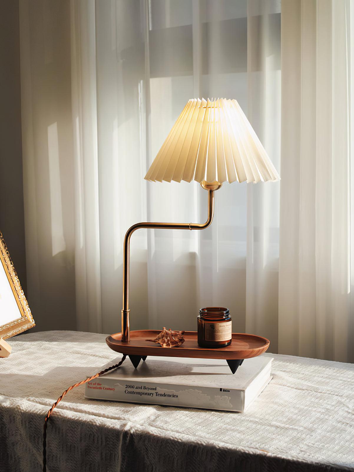 Alva Wooden Fabric Vintage Table Lamp - Letslighting