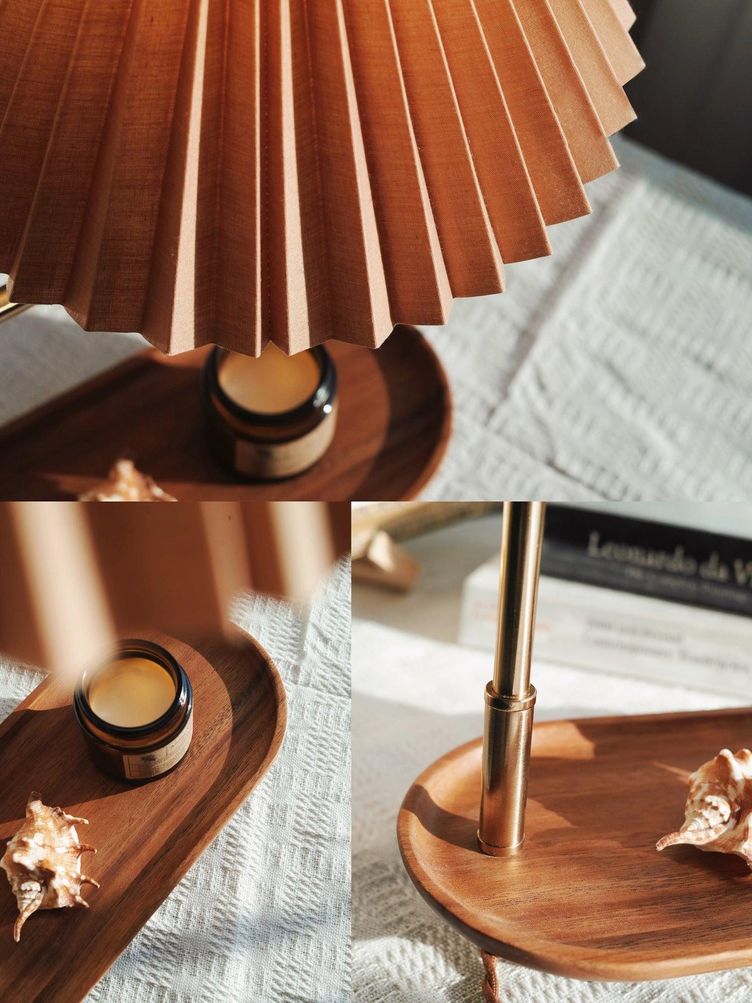 Alva Wooden Fabric Vintage Table Lamp - Letslighting