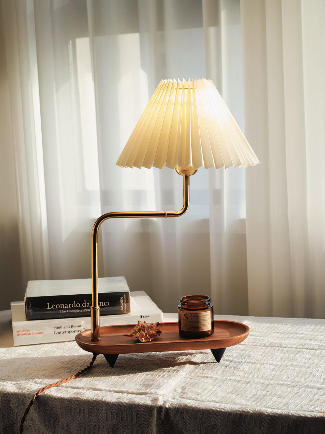 Alva Wooden Fabric Vintage Table Lamp - Letslighting