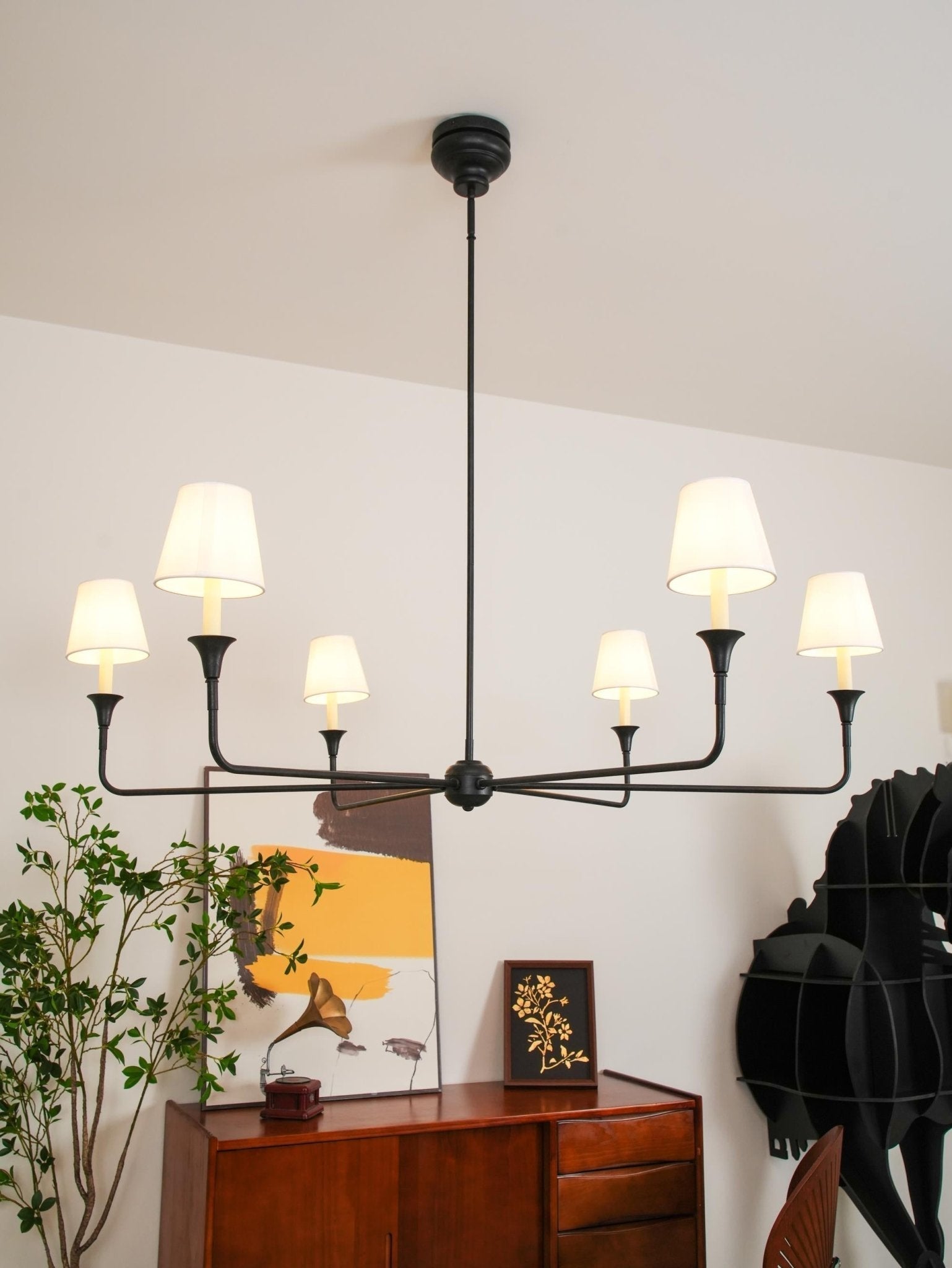 Lustra Pendant Lamp Black Candle Tapered - Letslighting