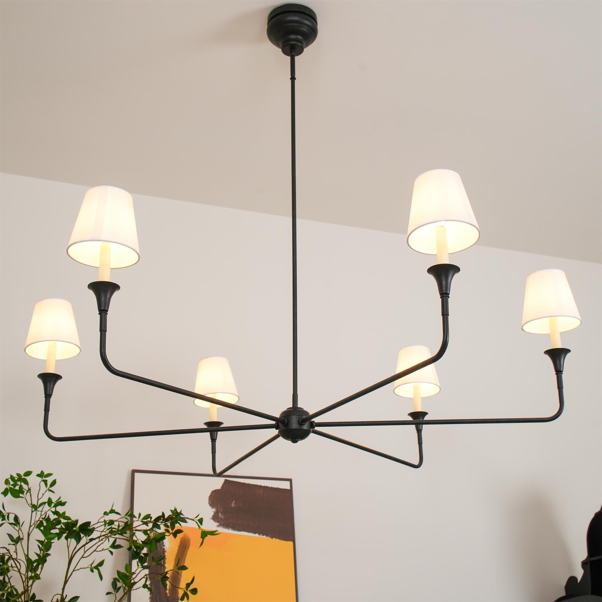 Lustra Pendant Lamp Black Candle Tapered - Letslighting