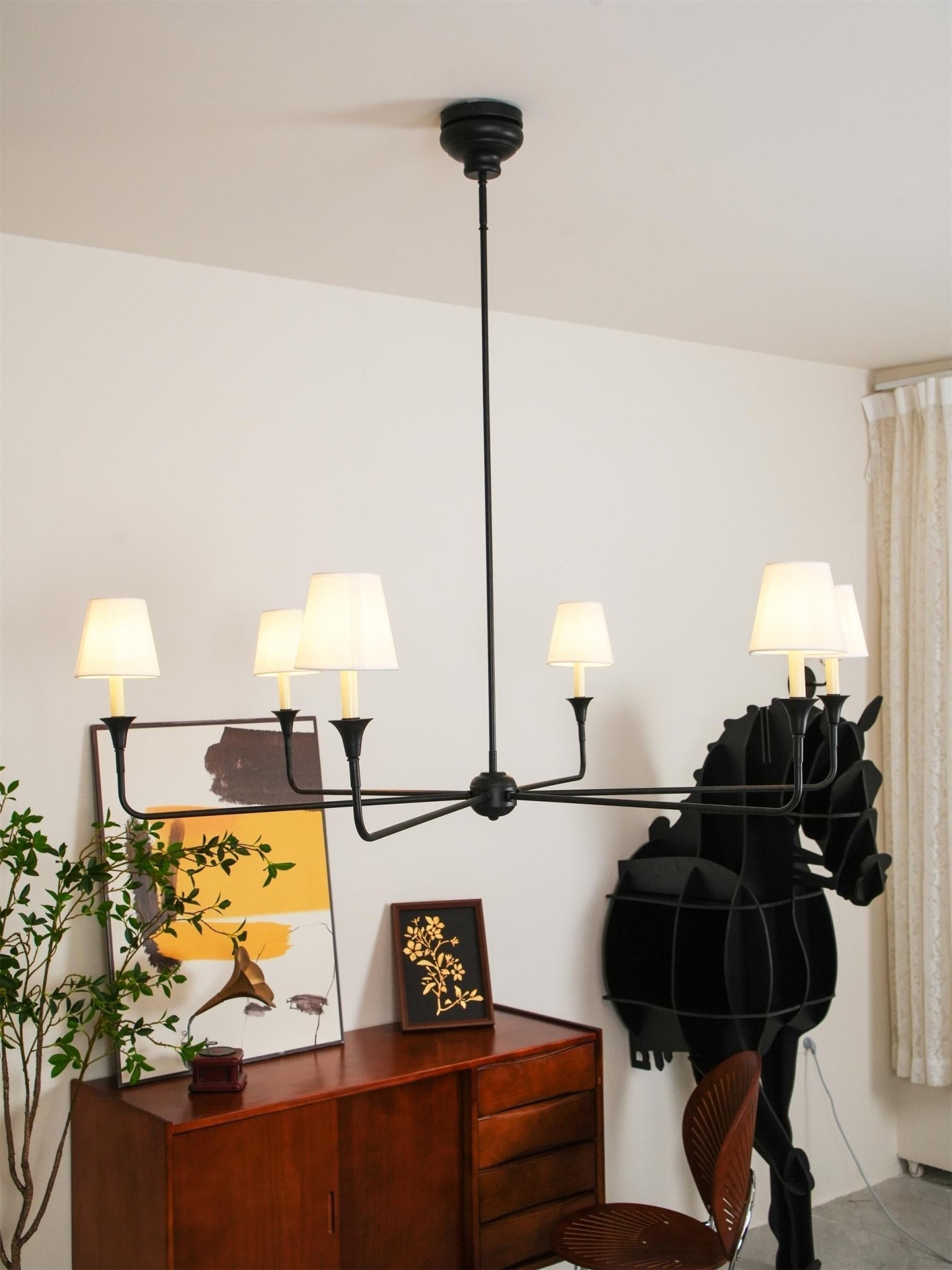Lustra Pendant Lamp Black Candle Tapered - Letslighting