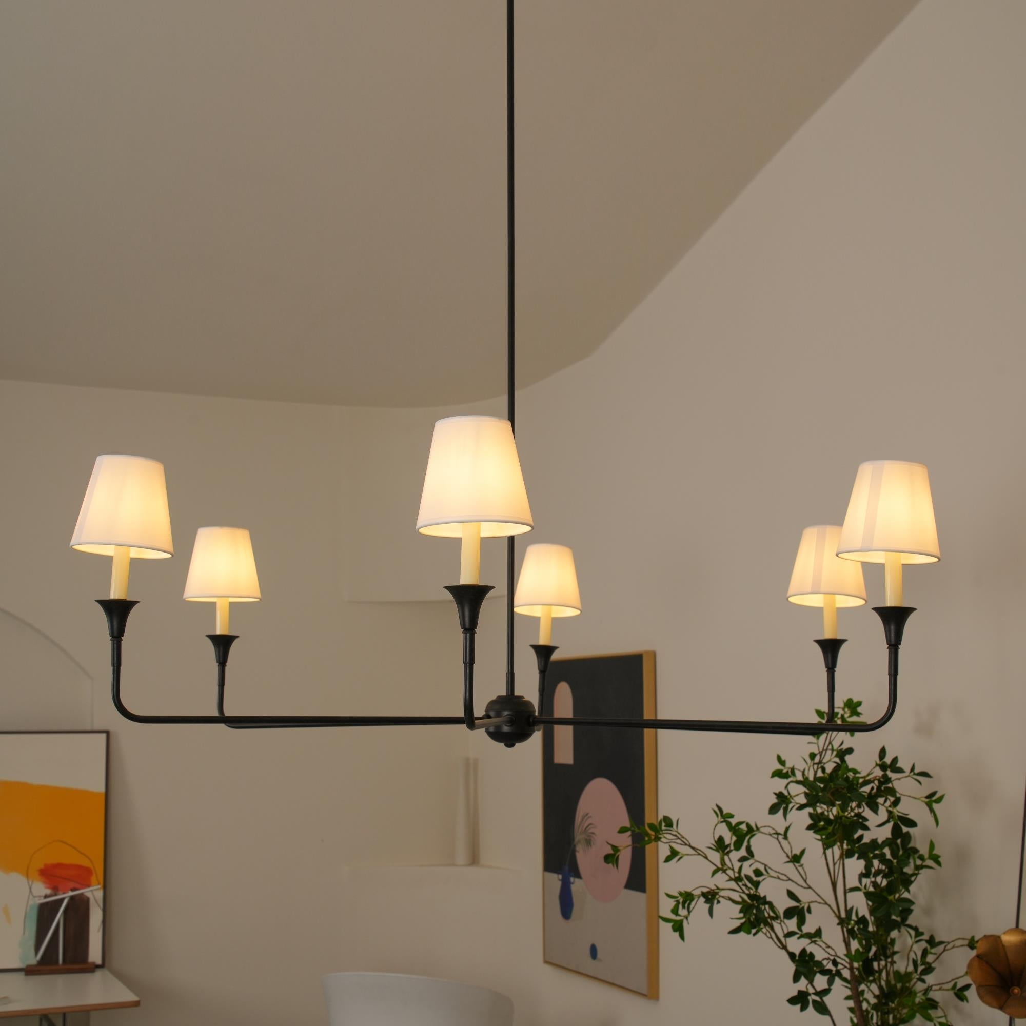 Lustra Pendant Lamp Black Candle Tapered - Letslighting