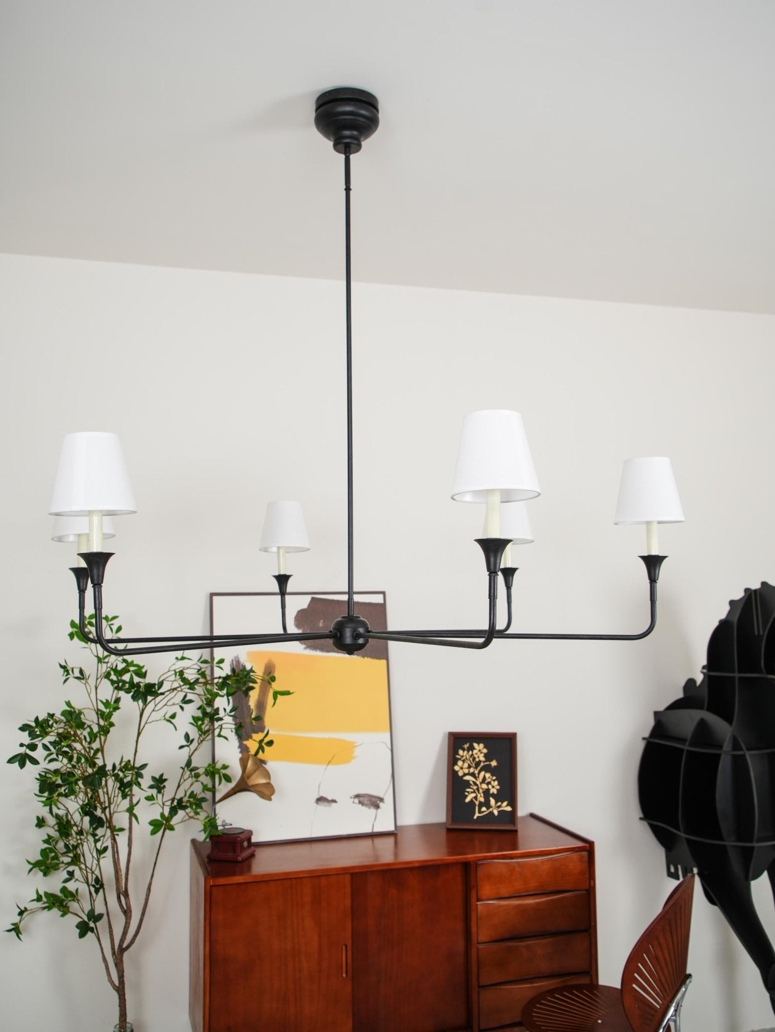 Lustra Pendant Lamp Black Candle Tapered - Letslighting