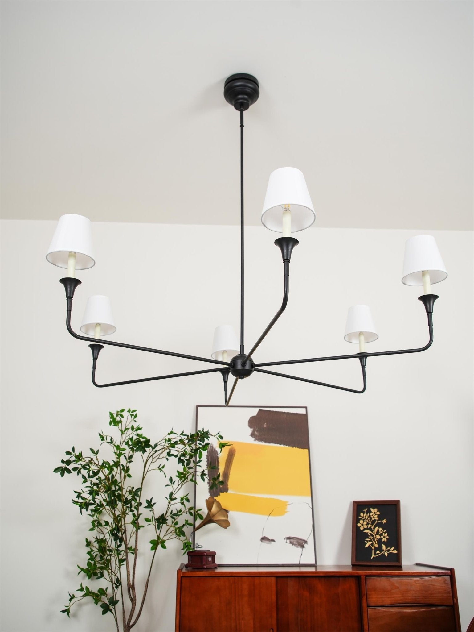 Lustra Pendant Lamp Black Candle Tapered - Letslighting