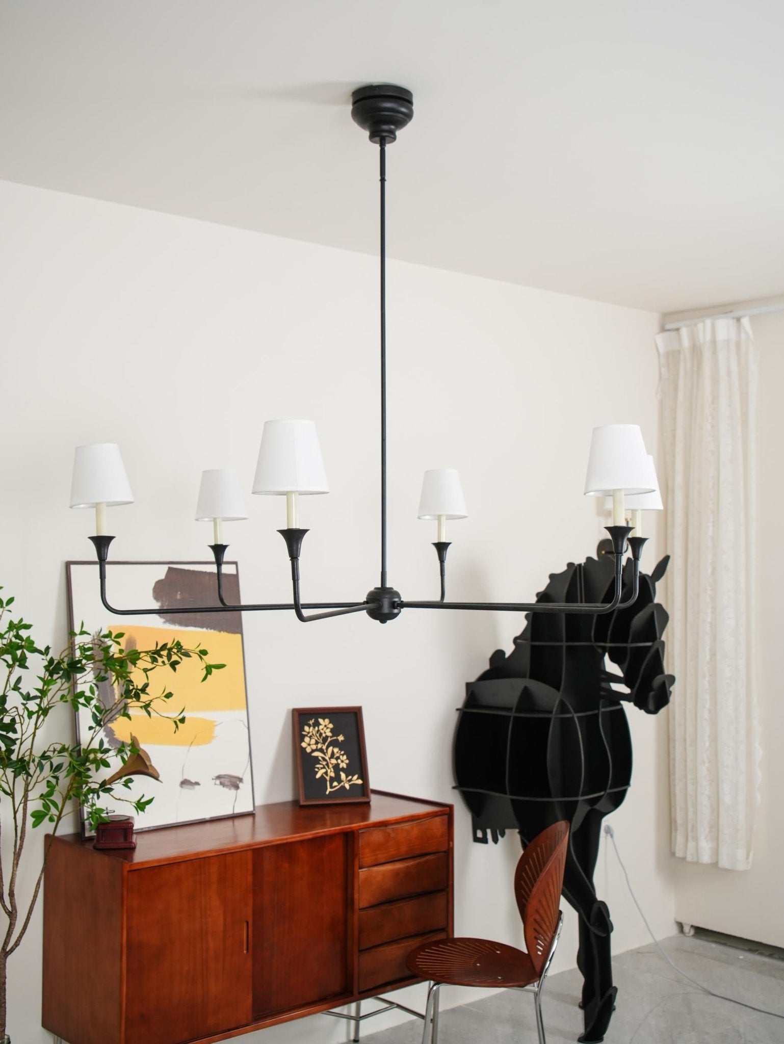 Lustra Pendant Lamp Black Candle Tapered - Letslighting