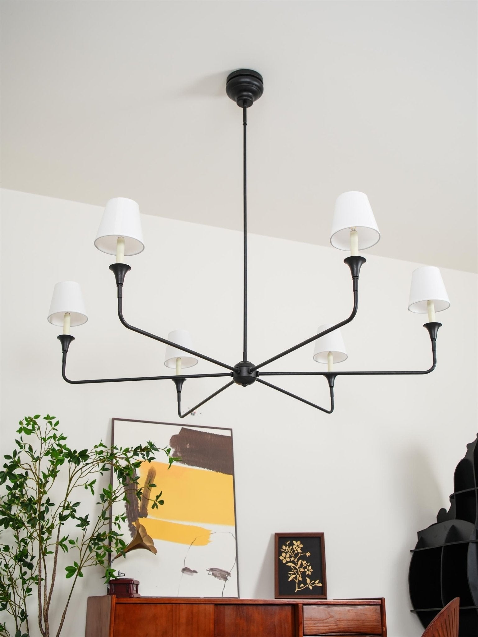 Lustra Pendant Lamp Black Candle Tapered - Letslighting