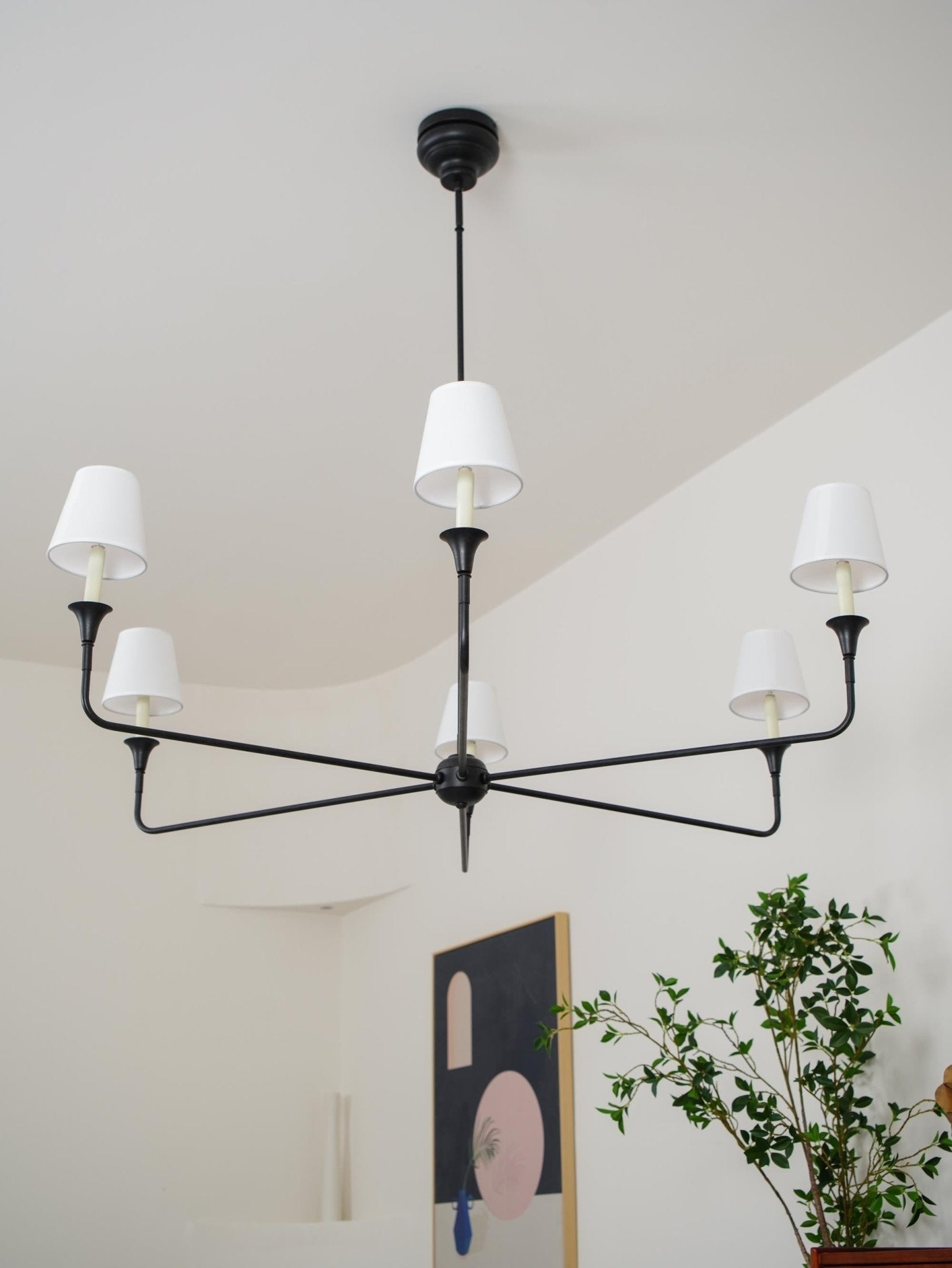 Lustra Pendant Lamp Black Candle Tapered - Letslighting