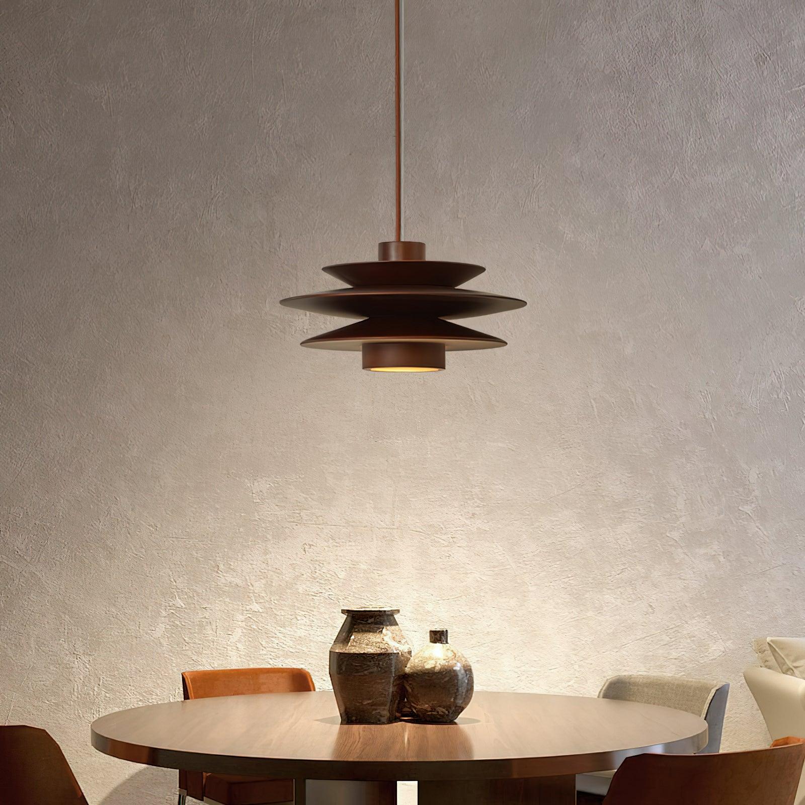Muto Mid Century Walnut Pendant Light