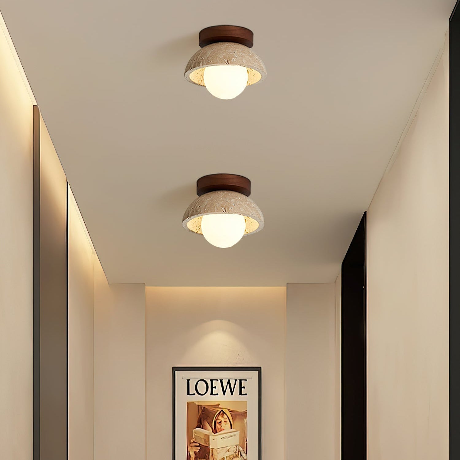 Ritta Minimalist Travertine Ceiling Light - Letslighting