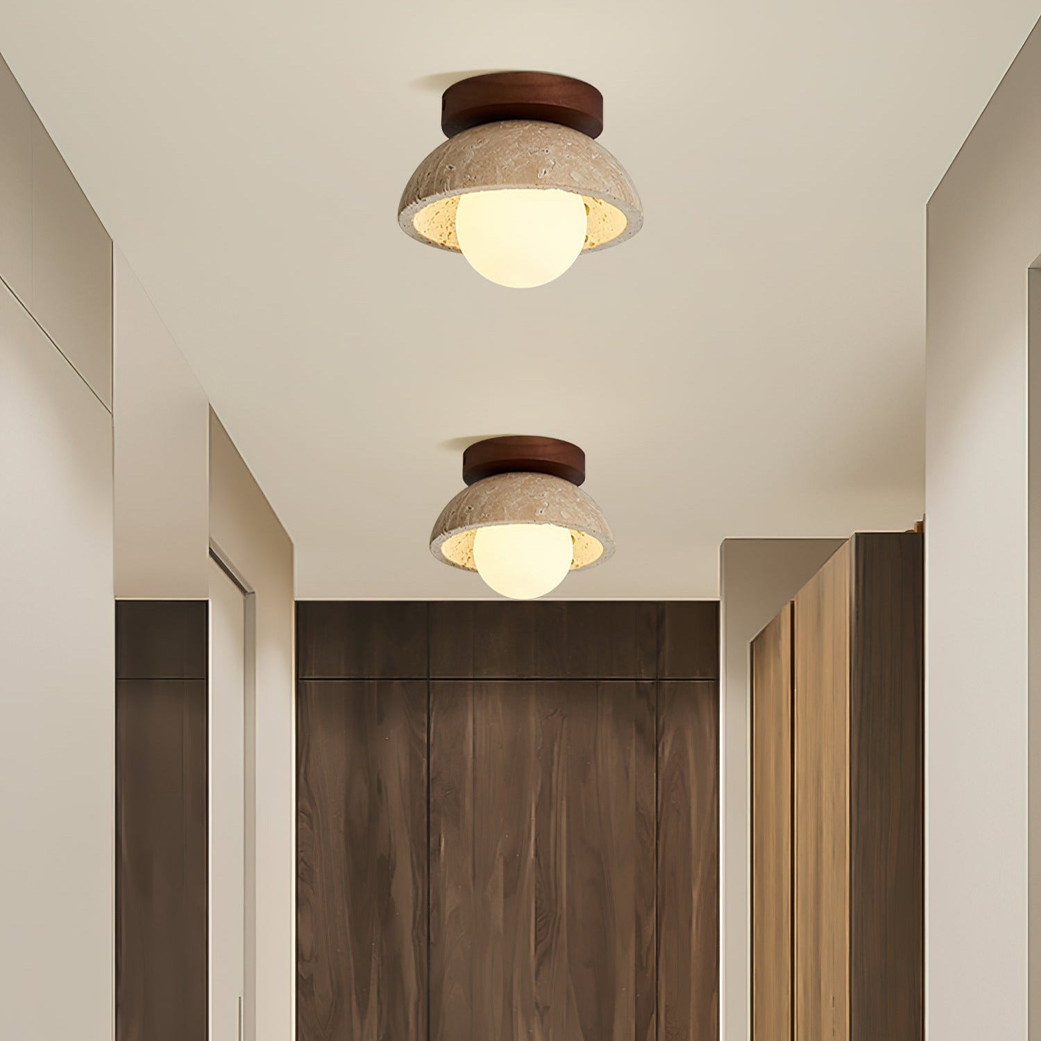 Ritta Minimalist Travertine Ceiling Light - Letslighting