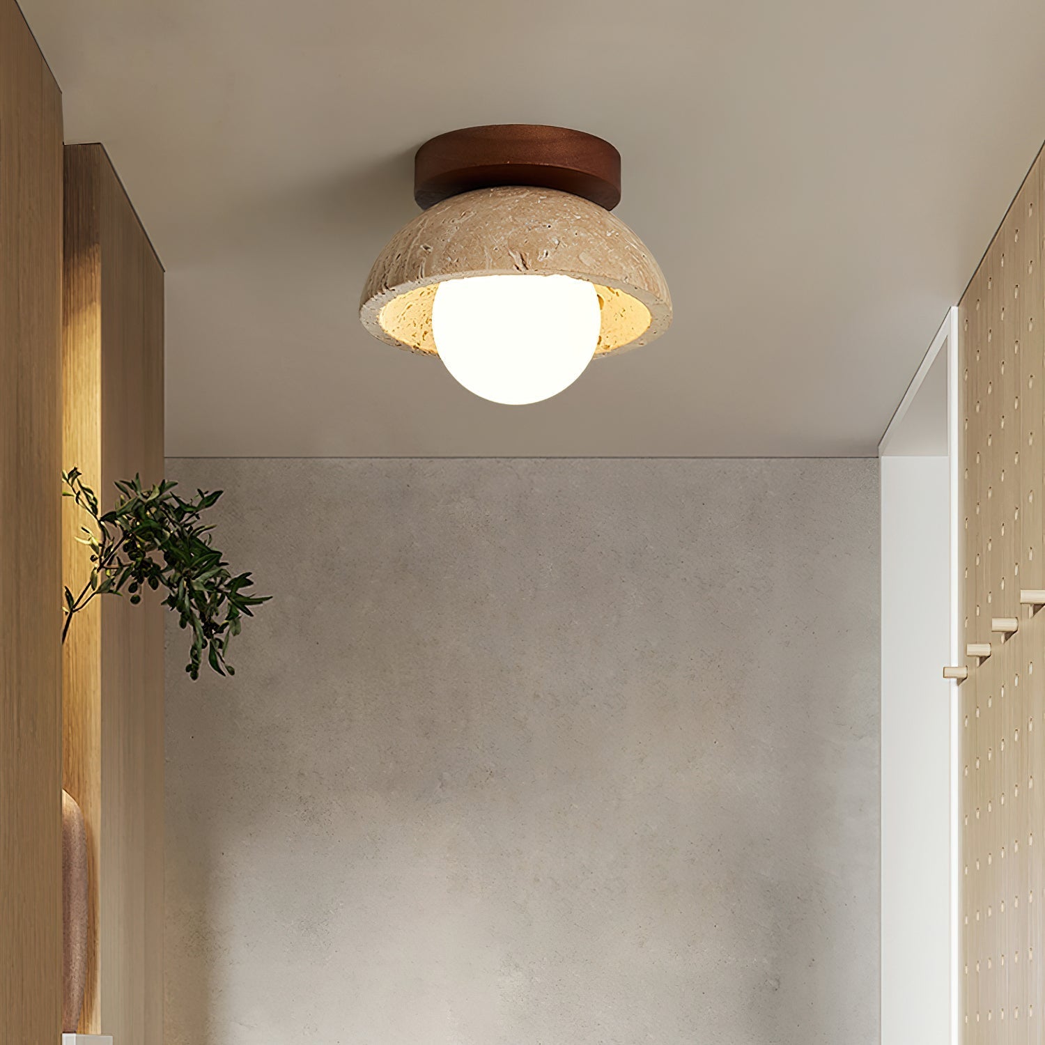 Ritta Minimalist Travertine Ceiling Light - Letslighting