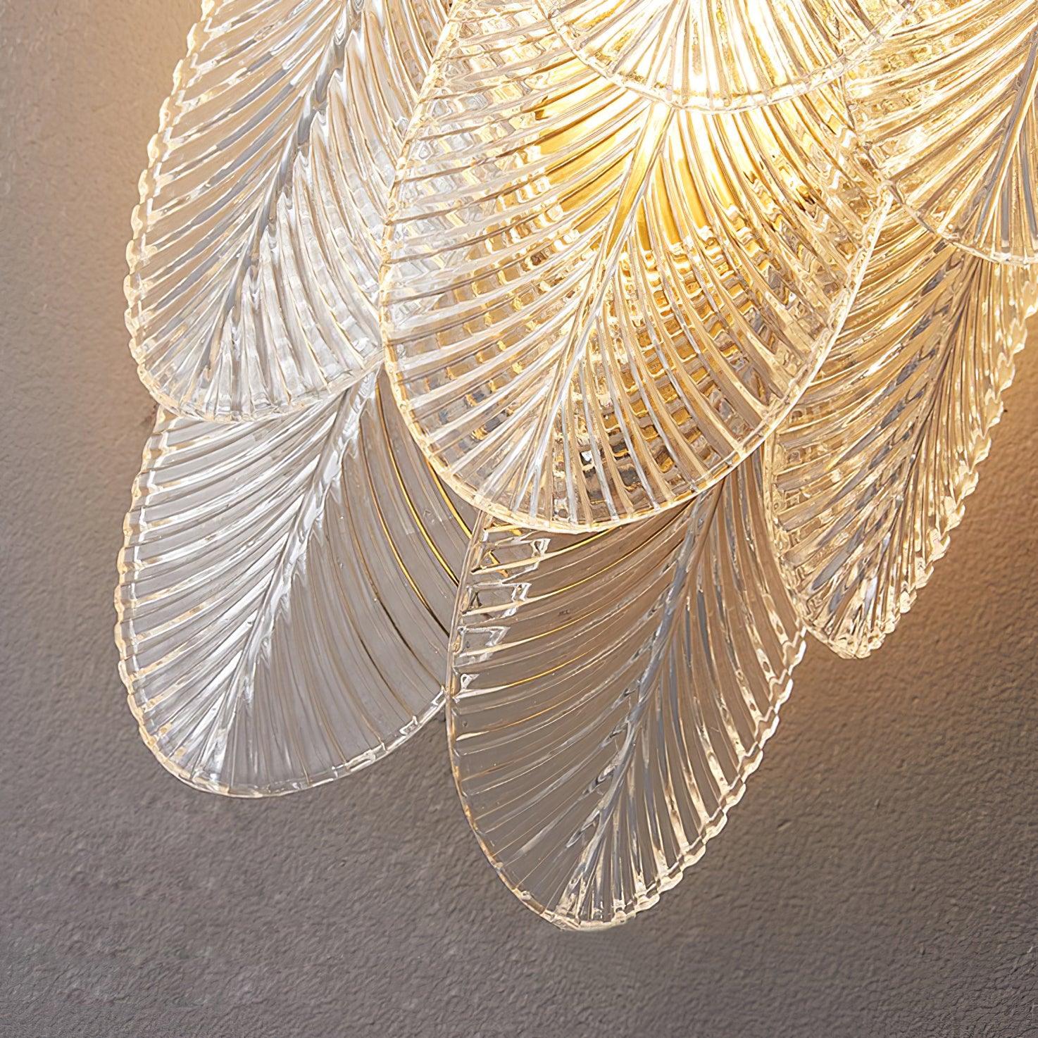 Nima Brass Glass Leaf-inspired Wall Sconce - Letslighting