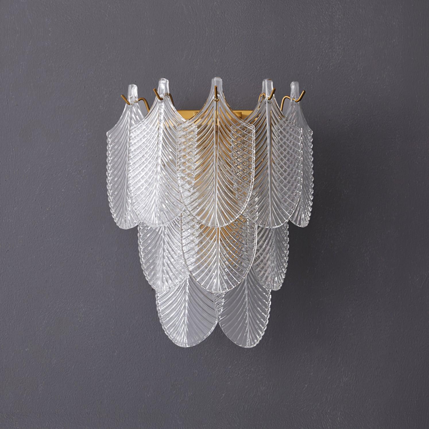 Nima Brass Glass Leaf-inspired Wall Sconce - Letslighting