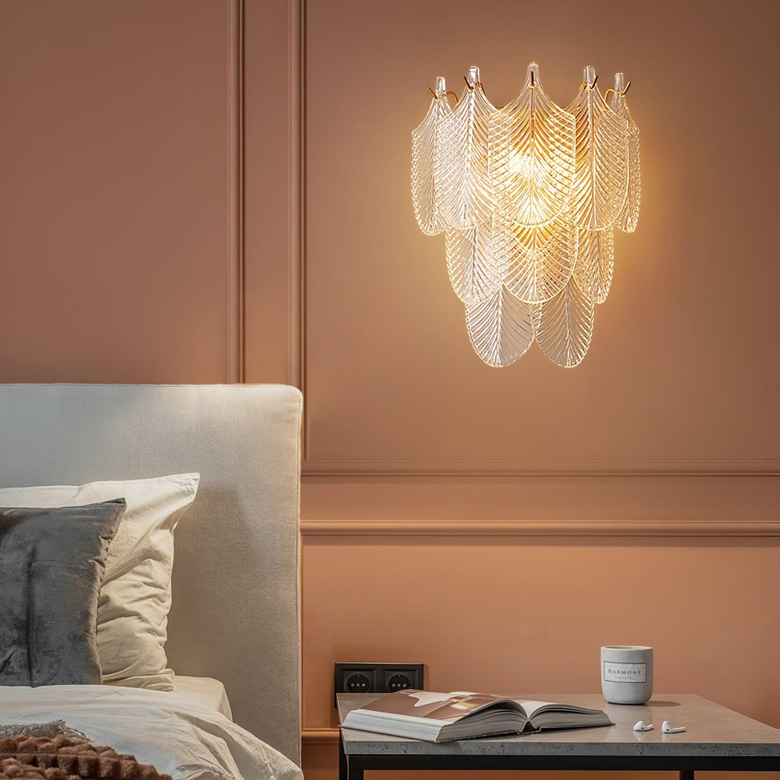Nima Brass Glass Leaf-inspired Wall Sconce - Letslighting