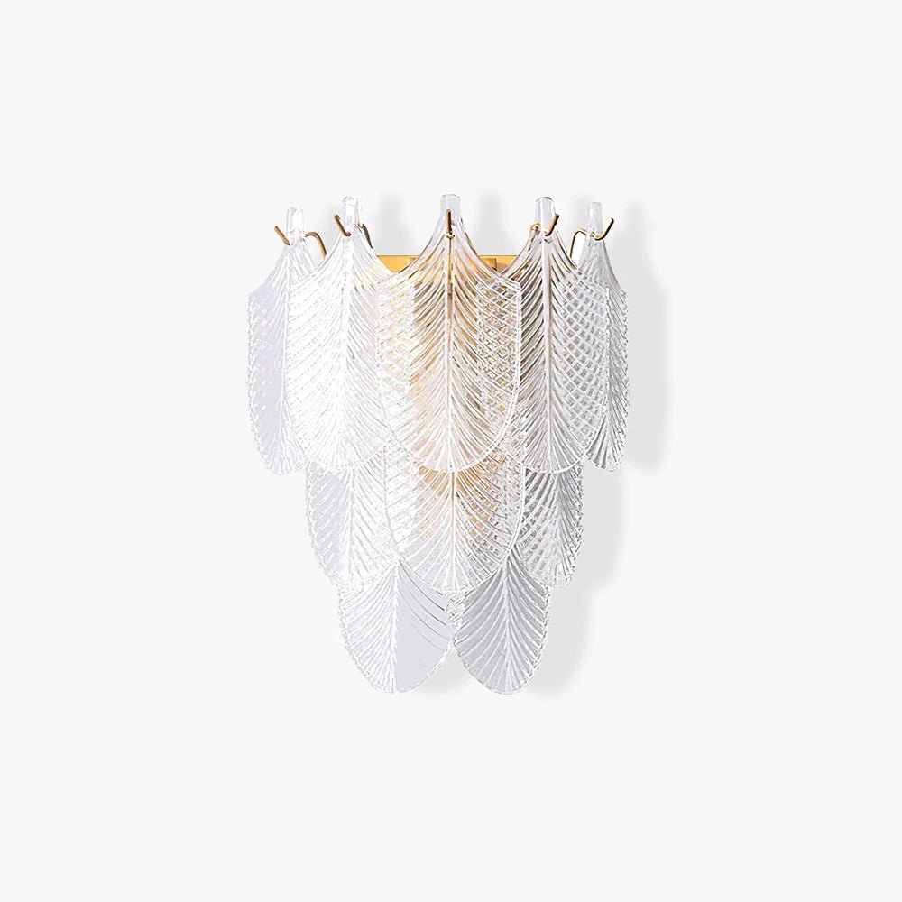 Nima Brass Glass Leaf-inspired Wall Sconce - Letslighting