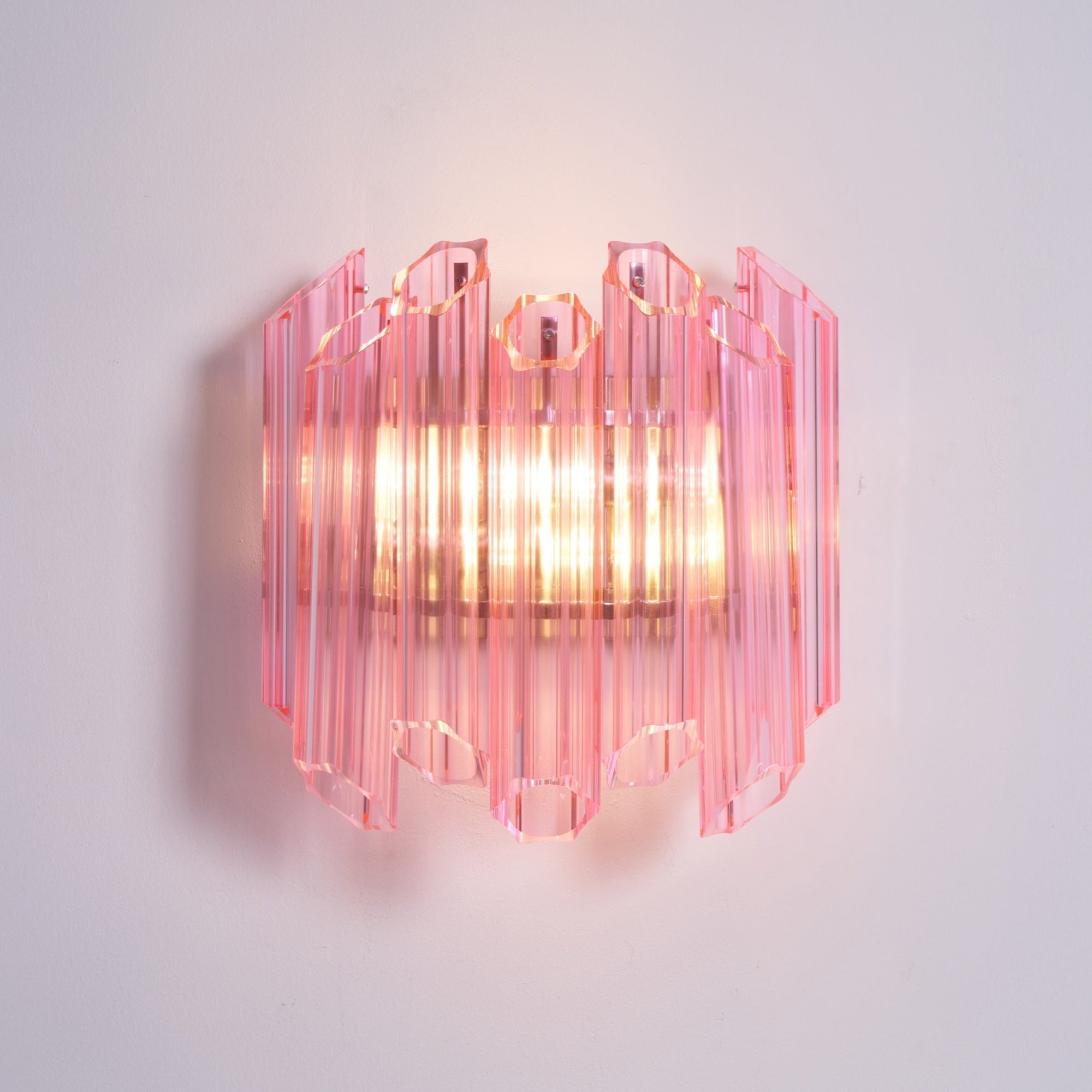 Aurora Wall Lamp Pink Murano Glass Tube - Letslighting