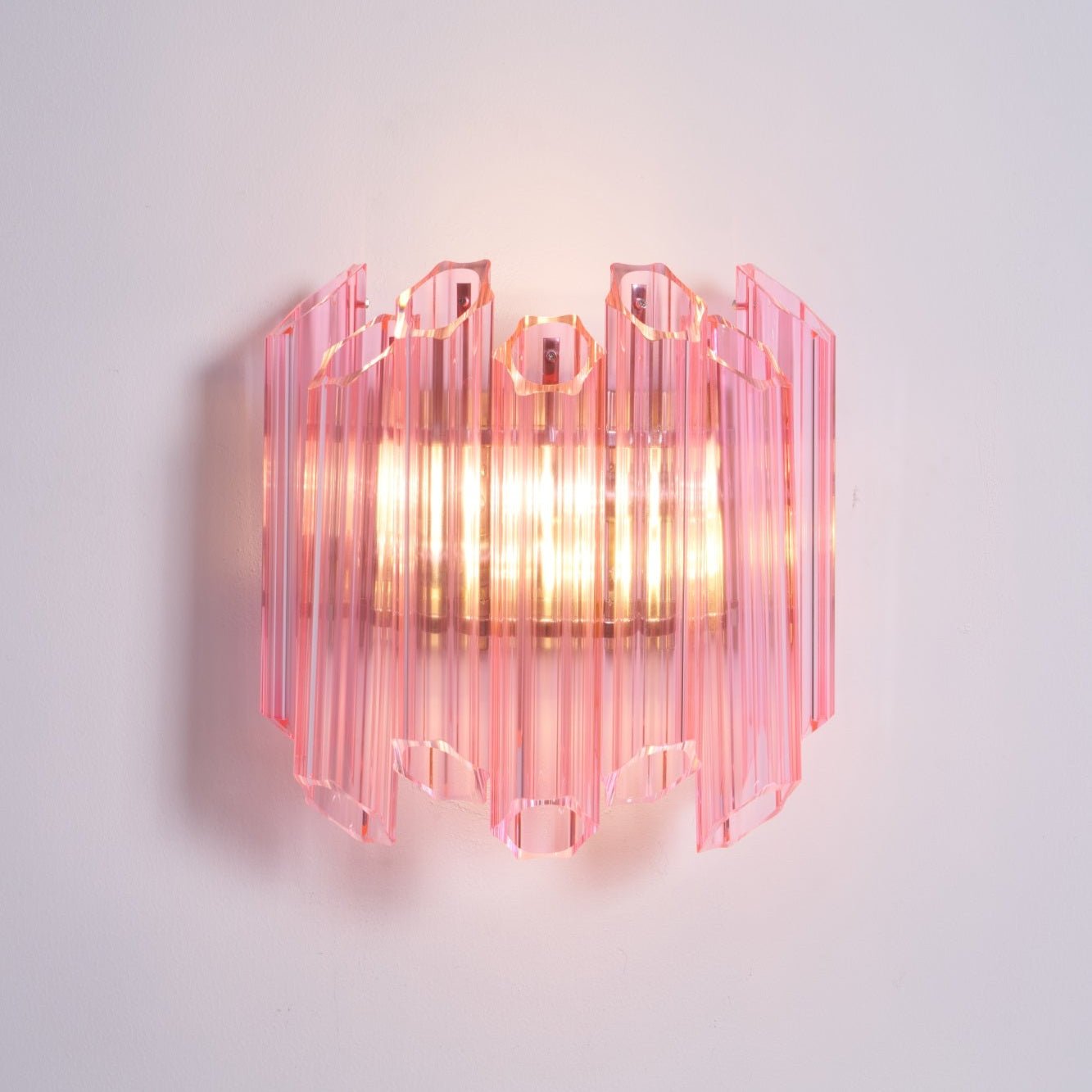Aurora Wall Lamp Pink Murano Glass Tube - Letslighting
