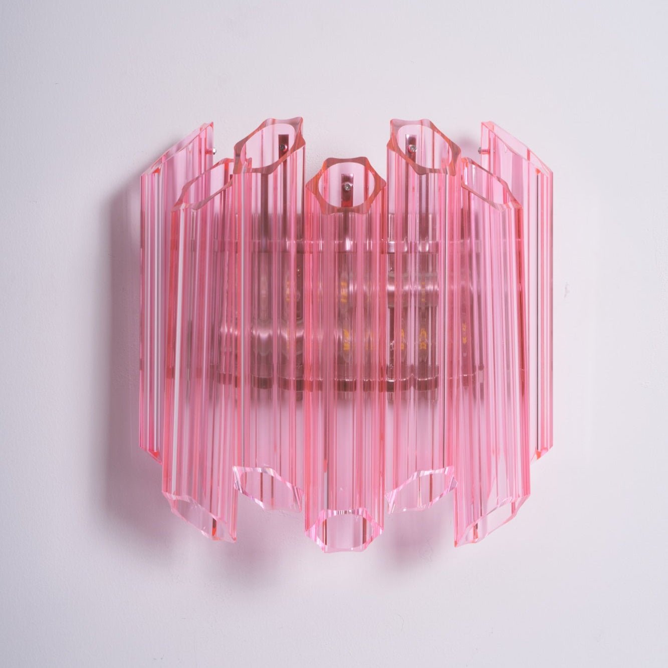 Aurora Wall Lamp Pink Murano Glass Tube - Letslighting