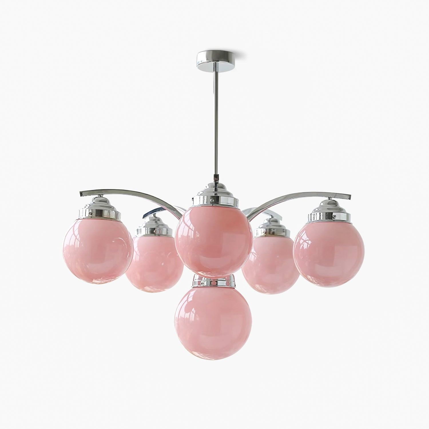 Lustra Chandelier Pink Glass - Letslighting