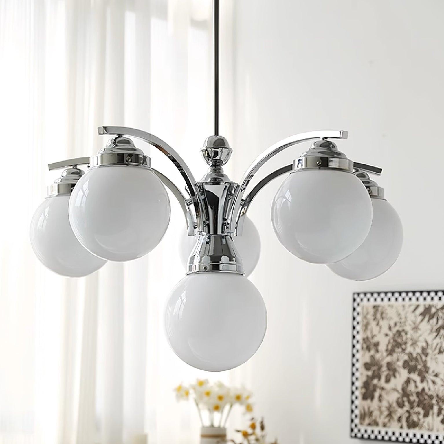 Salamanca Chandelier Glass Chrome Elegant - Letslighting
