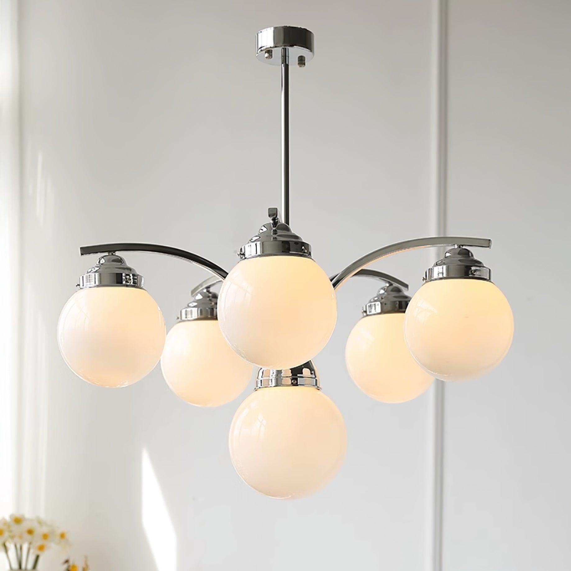 Salamanca Chandelier Glass Chrome Elegant - Letslighting