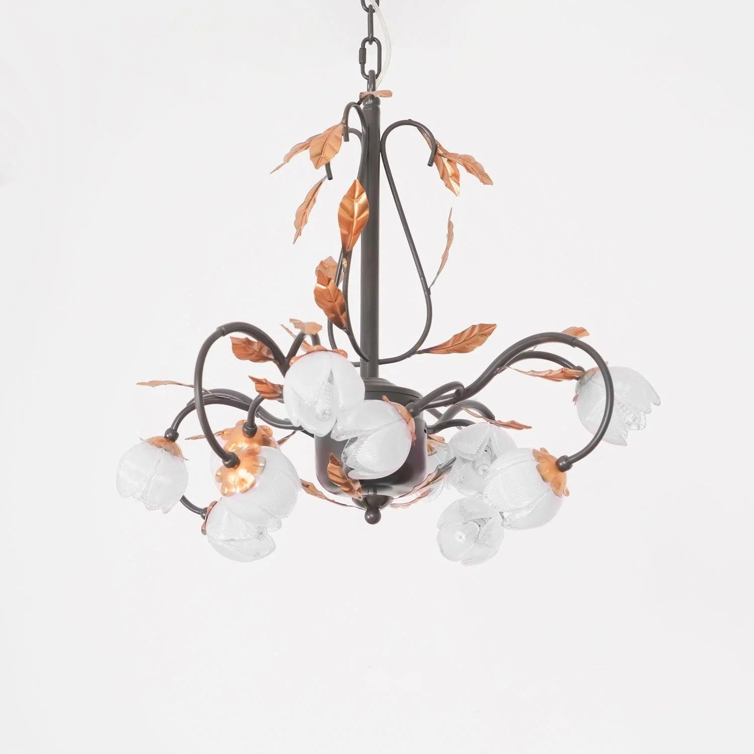 Avelora Vintage Industrial Tulip Pink Glass Chandelier - Letslighting