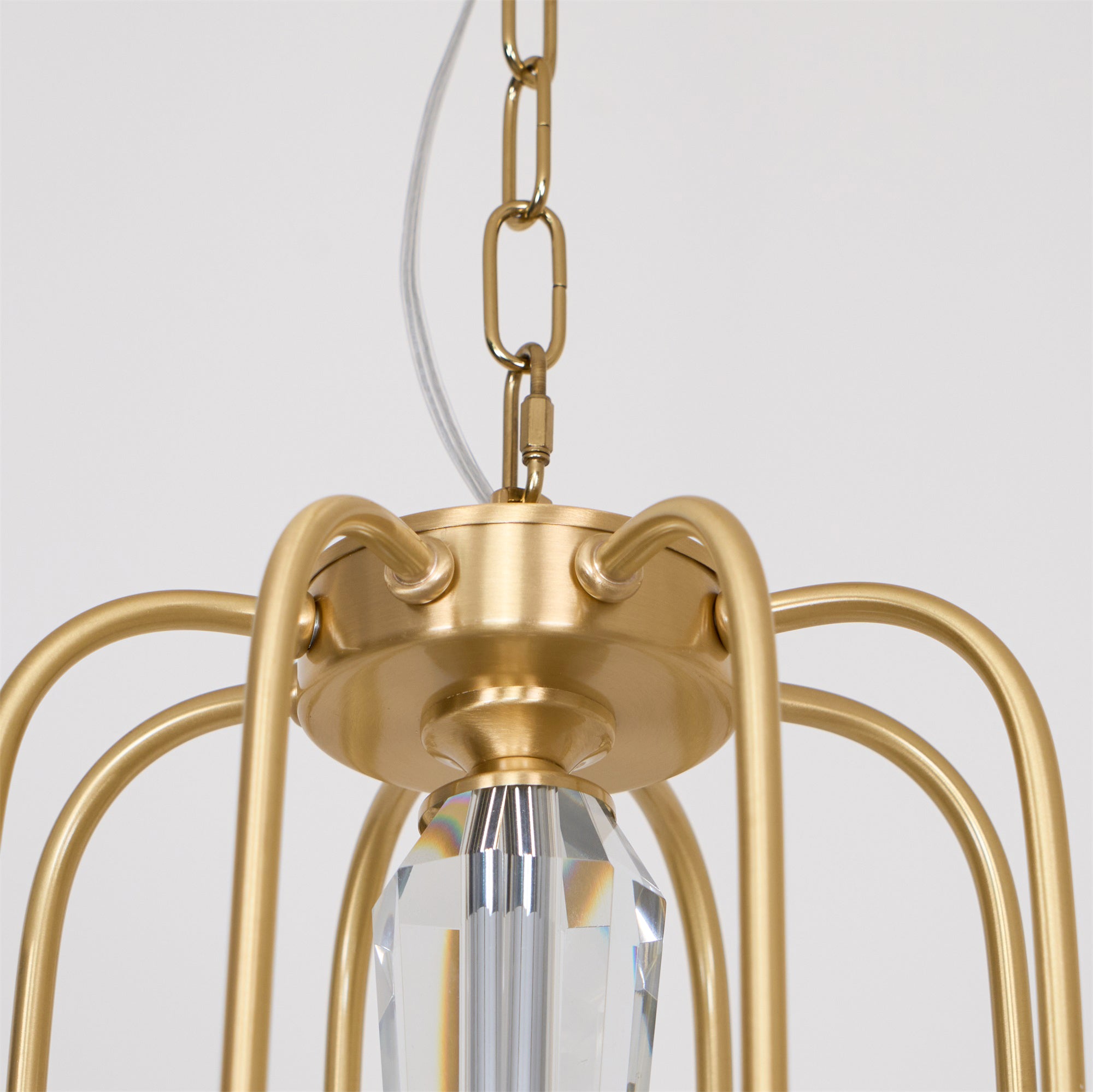 Ercararis Vintage Industrial Brass Crystal Chandelier - Letslighting