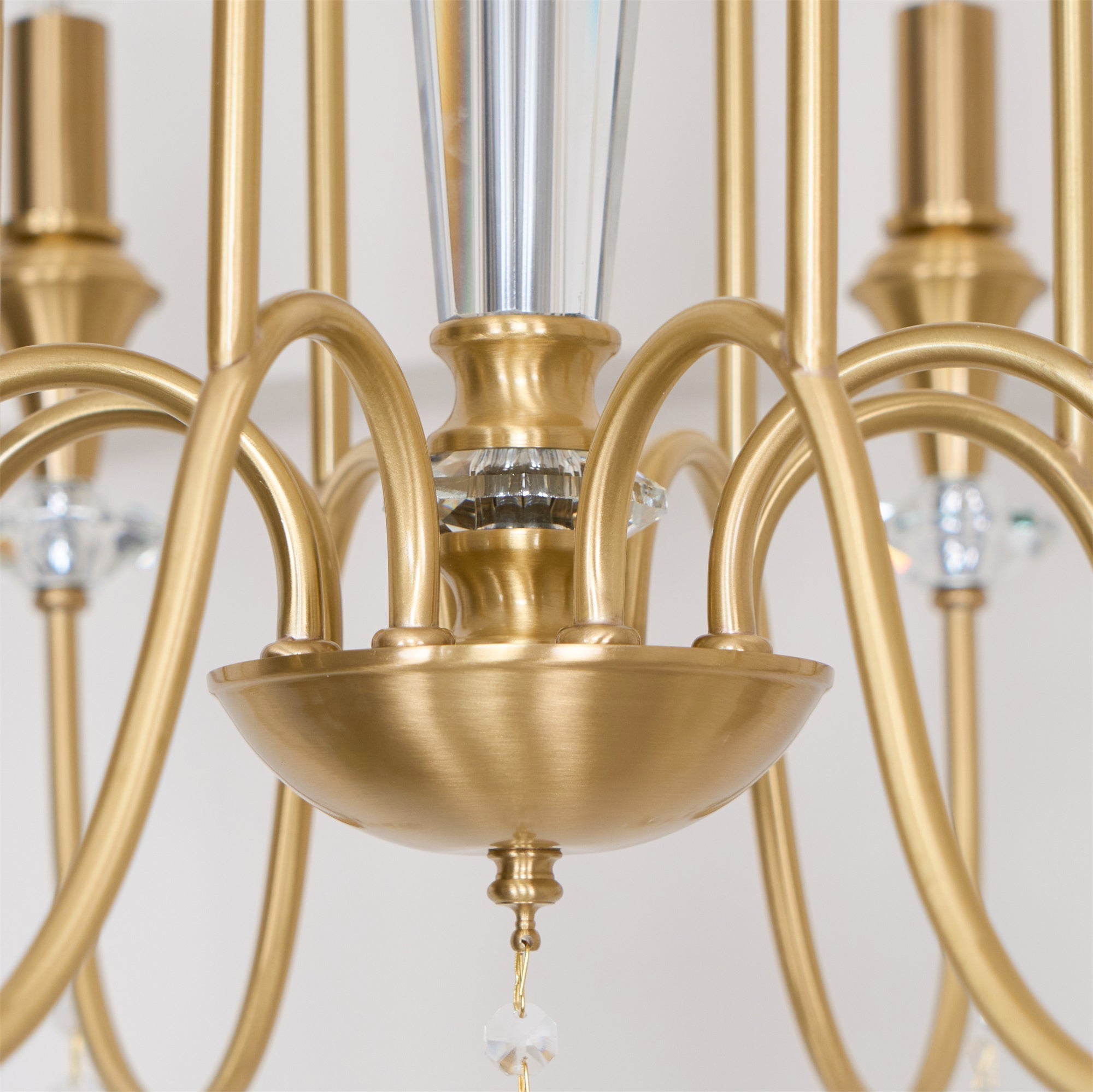 Ercararis Vintage Industrial Brass Crystal Chandelier - Letslighting