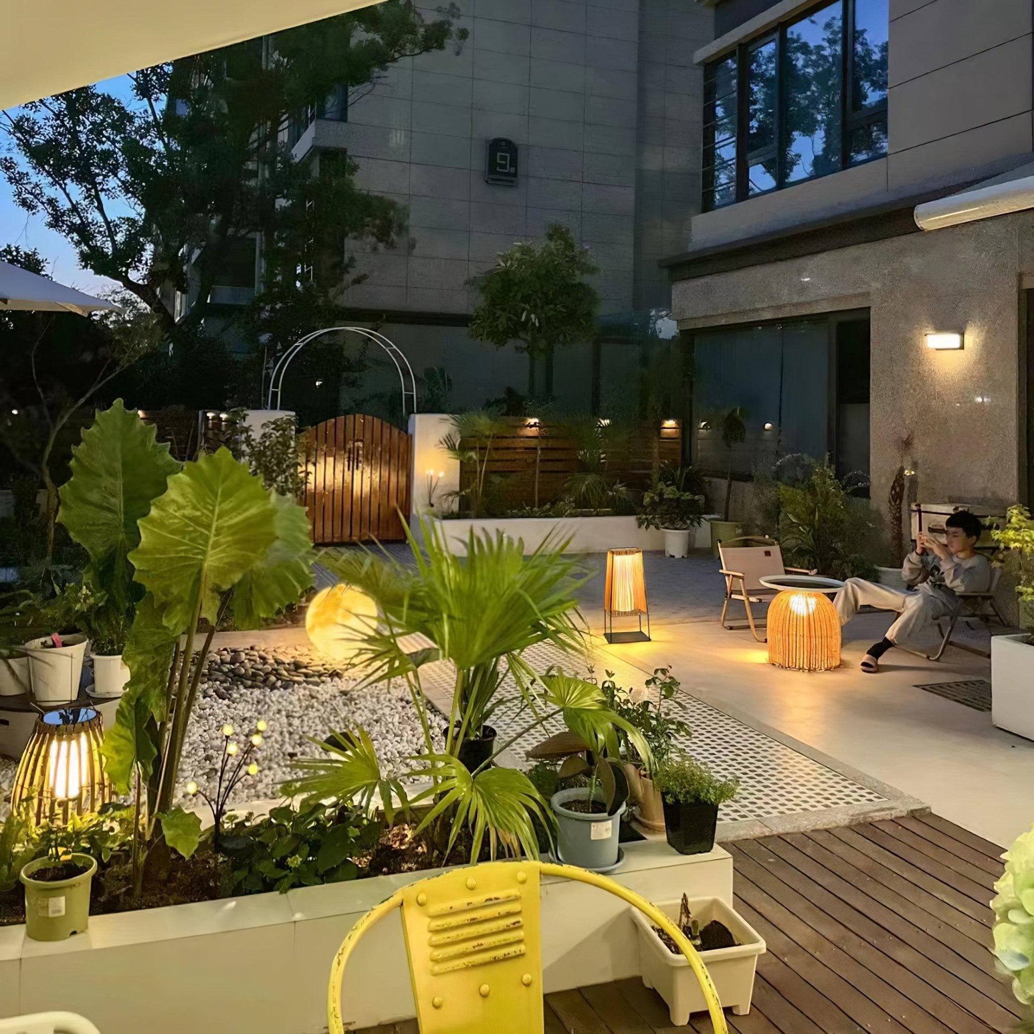 Plastic Rattan Outdoor Post Light - Blowlighting