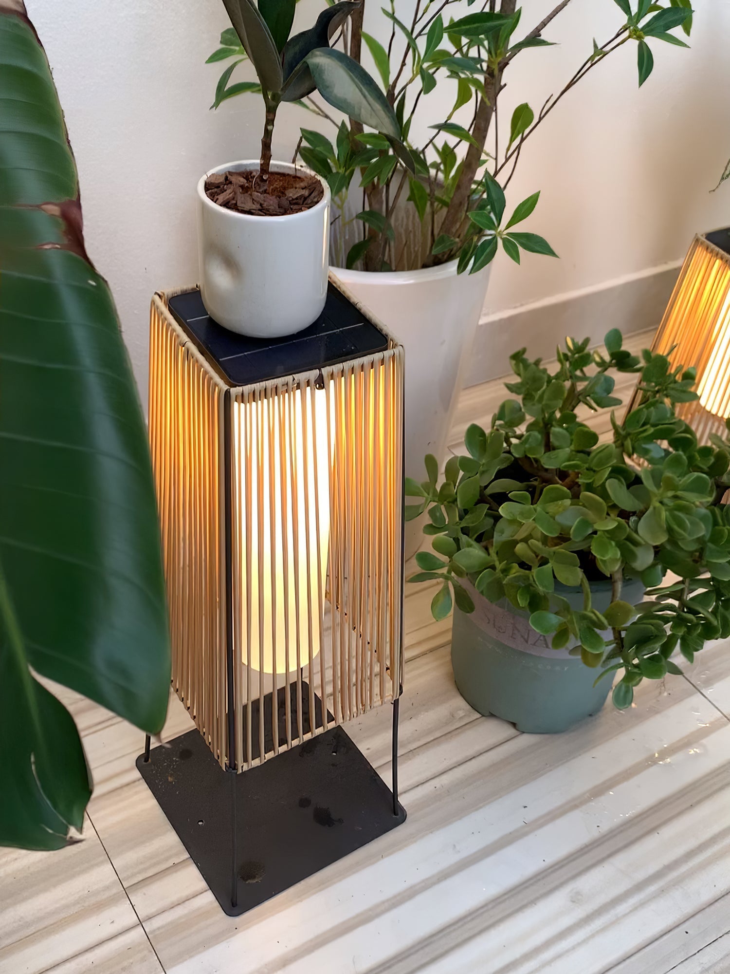 Plastic Rattan Outdoor Post Light - Blowlighting