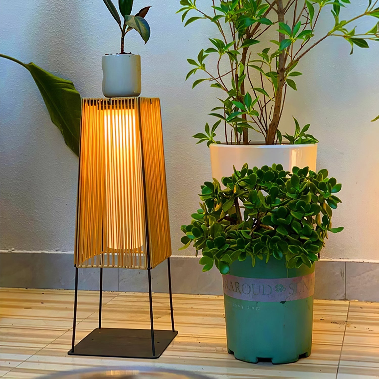 Plastic Rattan Outdoor Post Light - Blowlighting