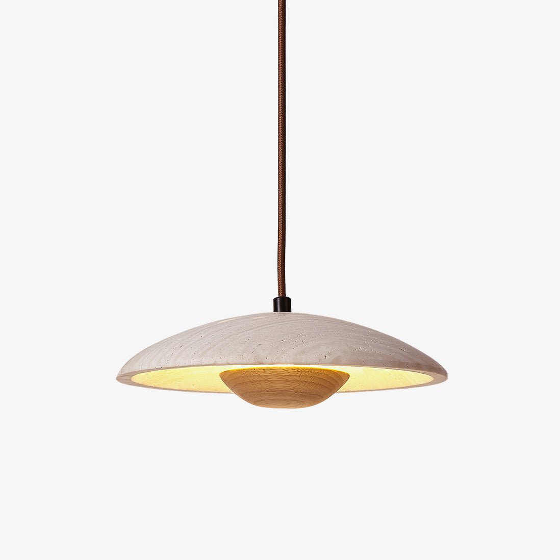Zodore Wide-Brim Travertine Pendant Light - Letslighting