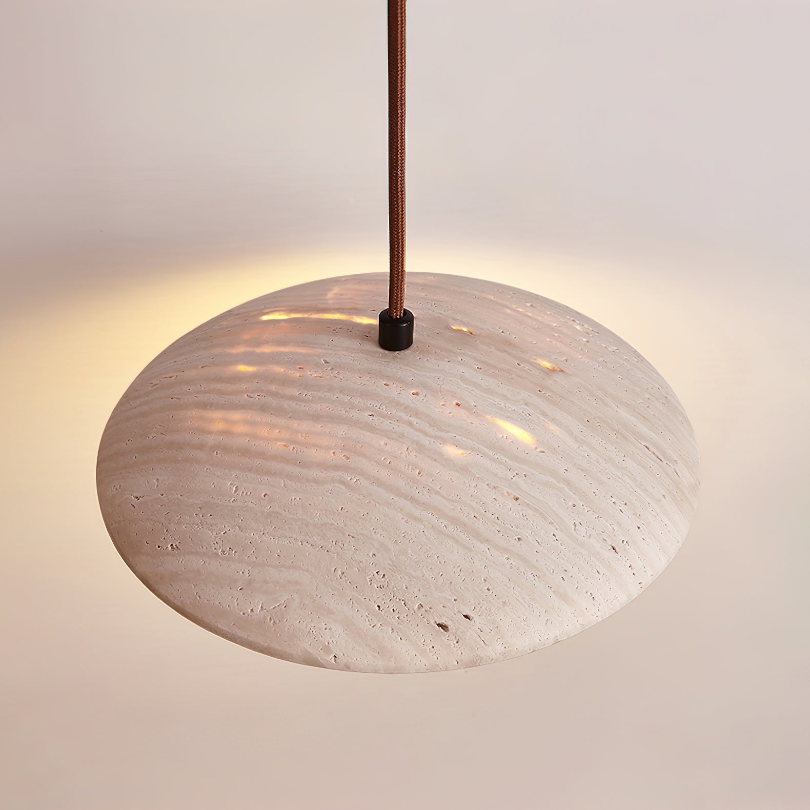 Zodore Wide-Brim Travertine Pendant Light - Letslighting