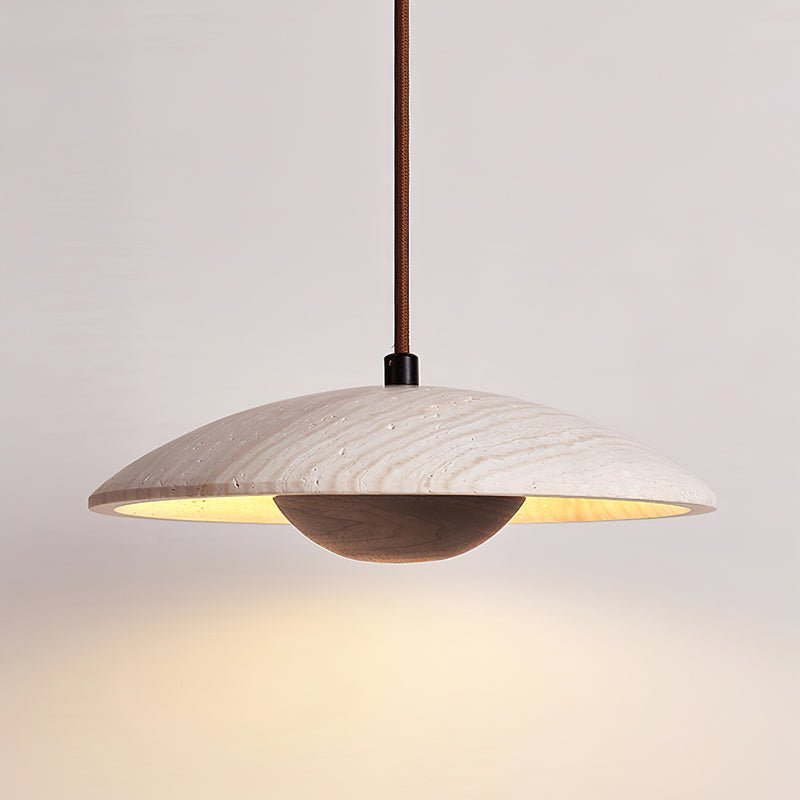 Zodore Wide-Brim Travertine Pendant Light - Letslighting
