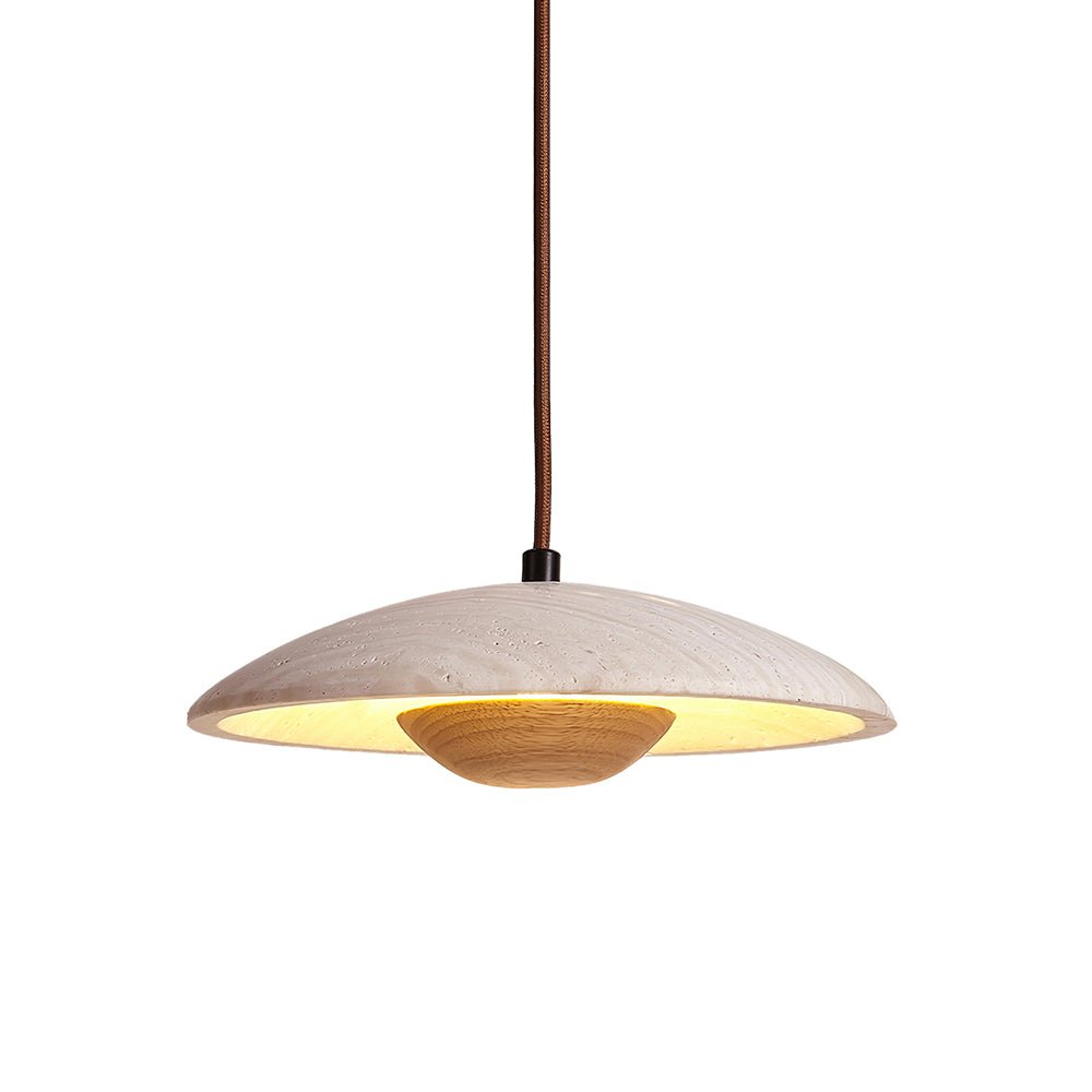 Zodore Wide-Brim Travertine Pendant Light - Letslighting