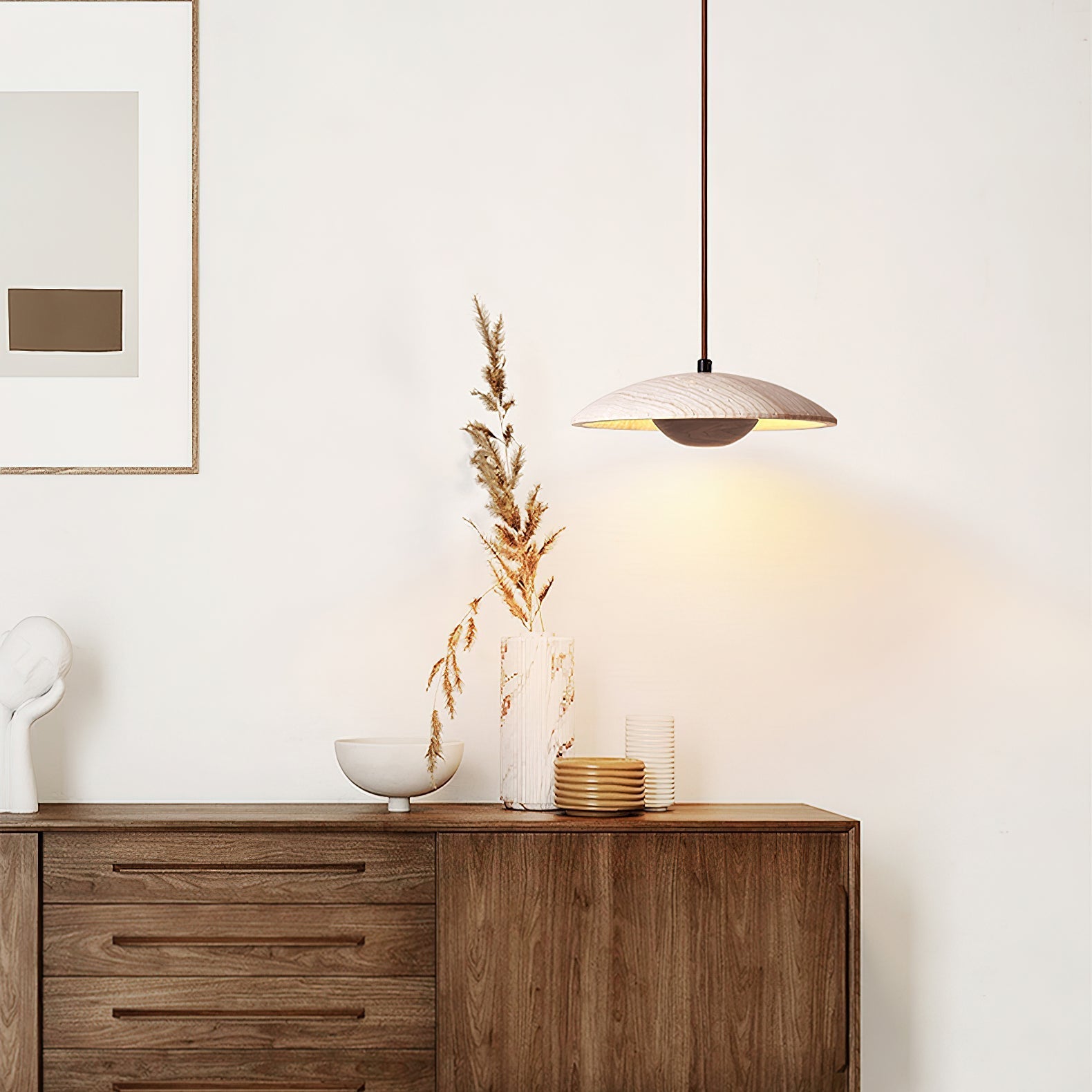 Zodore Wide-Brim Travertine Pendant Light - Letslighting